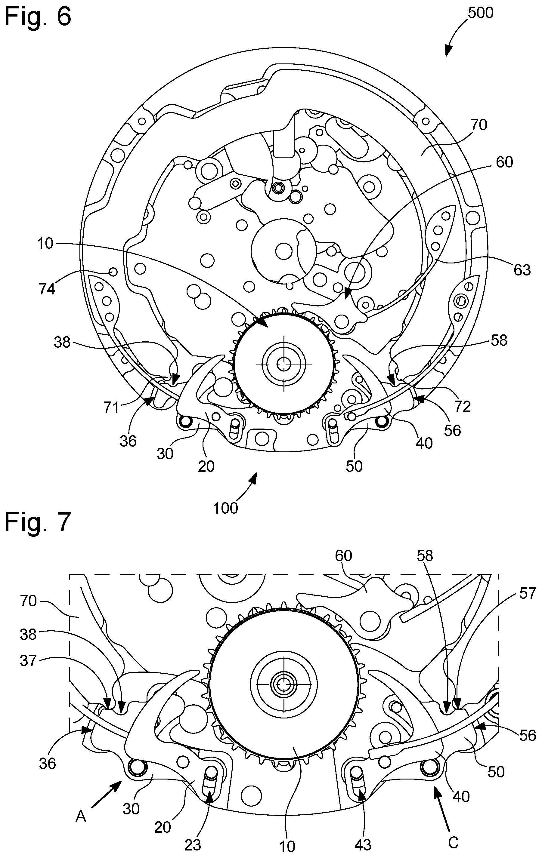 Patent US12366827 Figure 4 – Time zone correction mechanism for a timepiece