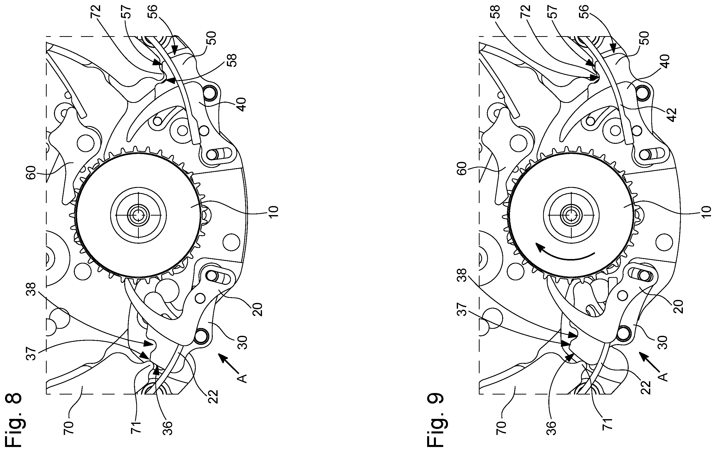 Patent US12366827 Figure 5 – Time zone correction mechanism for a timepiece