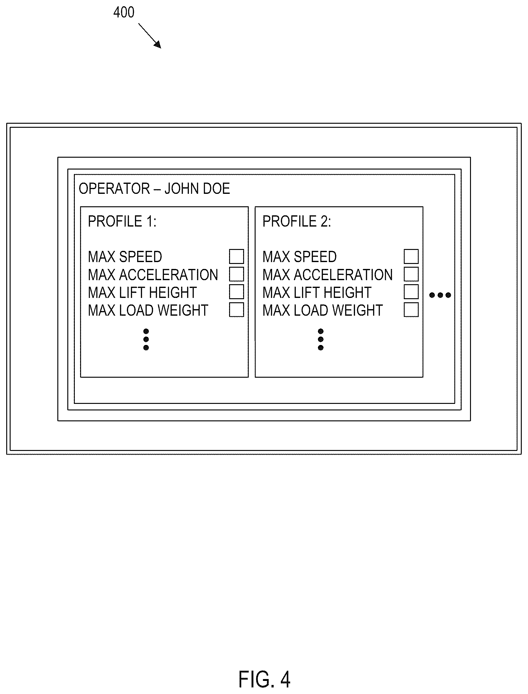 Patent US12366844 Figure 7 – Performance tuning of a materials handling vehicle
