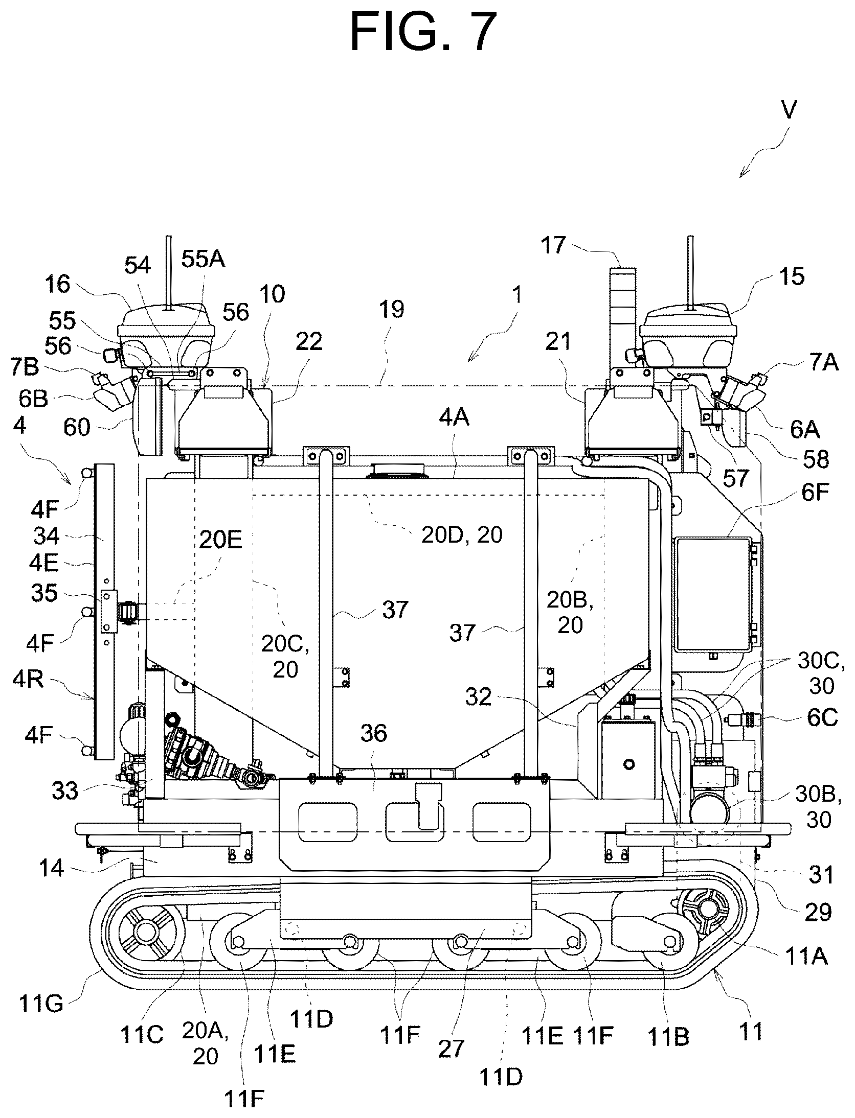 Patent US12366862 Figure 7 – Automated travel system for spraying work