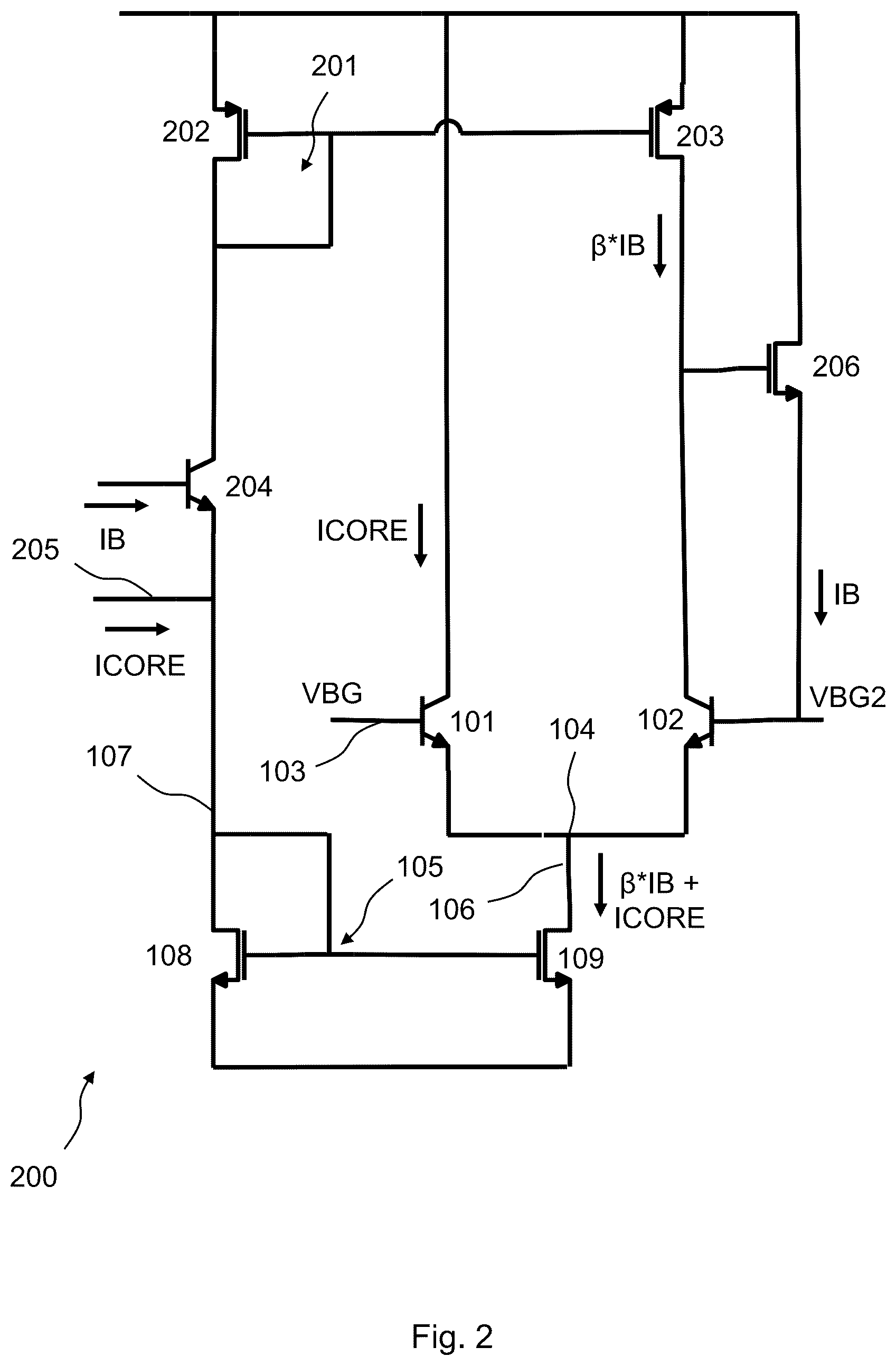 Patent US12366872 Figure 2 – Electronic device with reduced process spread bandgap