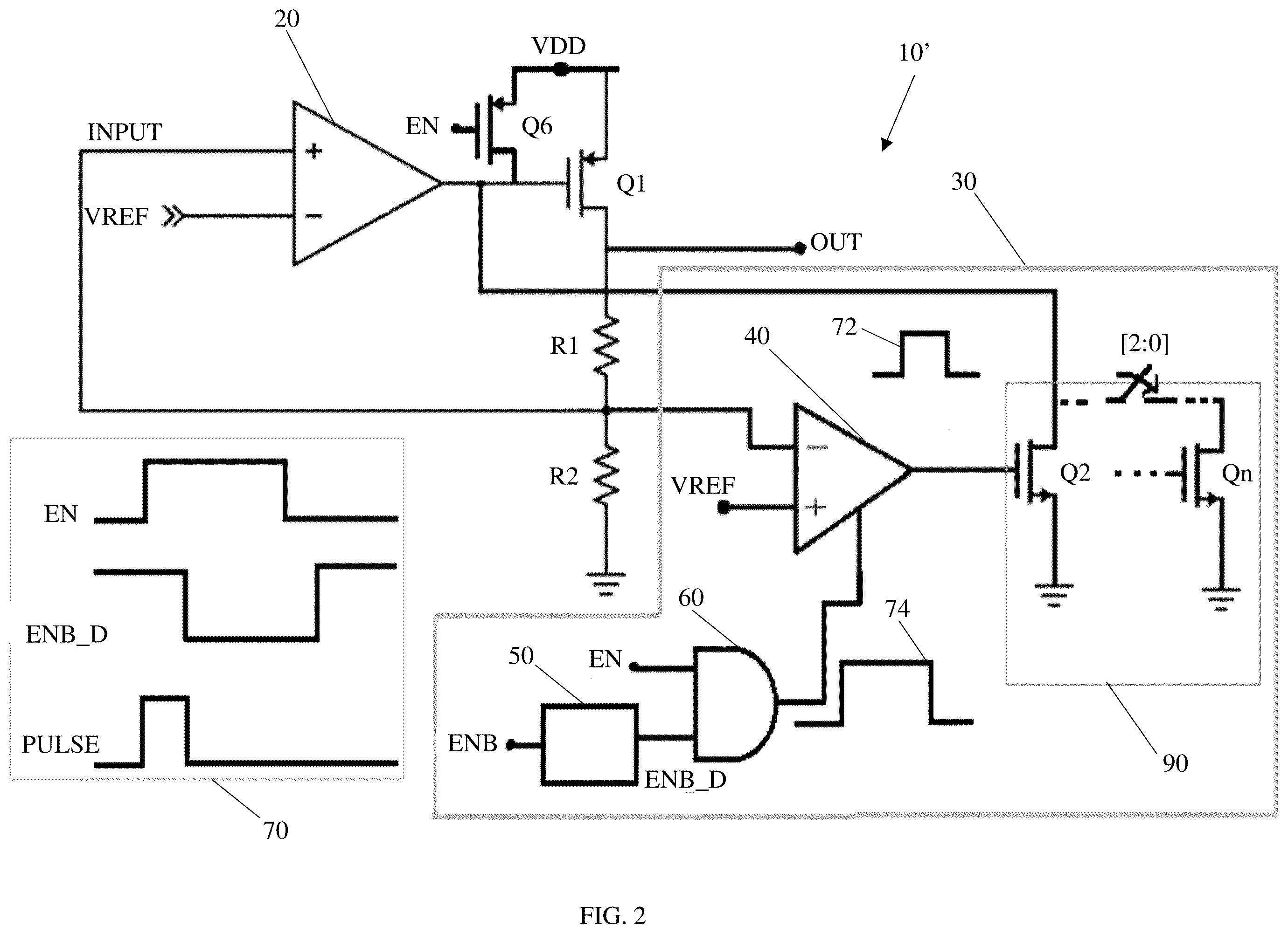 Patent US12366873 Figure 2 – Low drop-out (LDO) regulator circuit