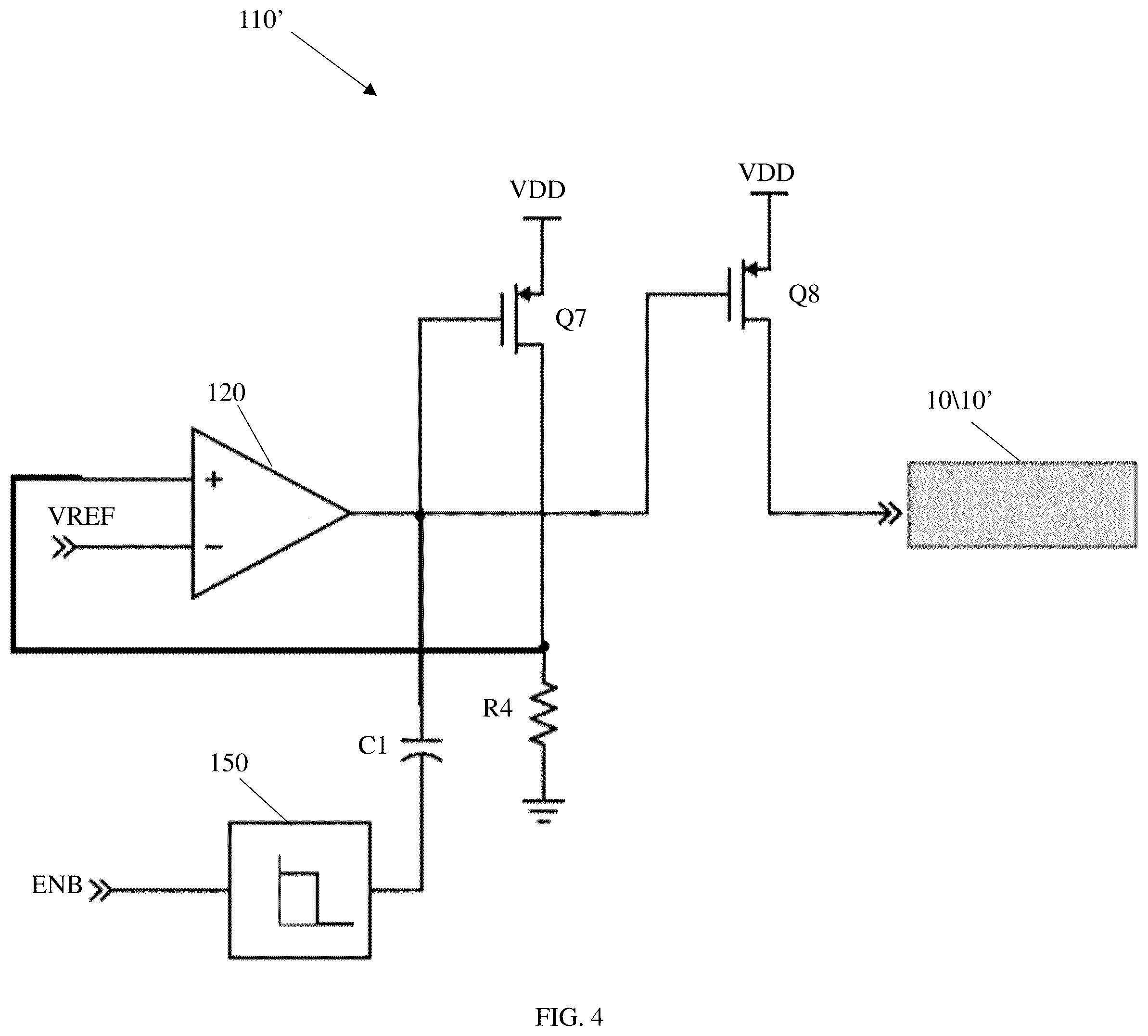 Patent US12366873 Figure 4 – Low drop-out (LDO) regulator circuit