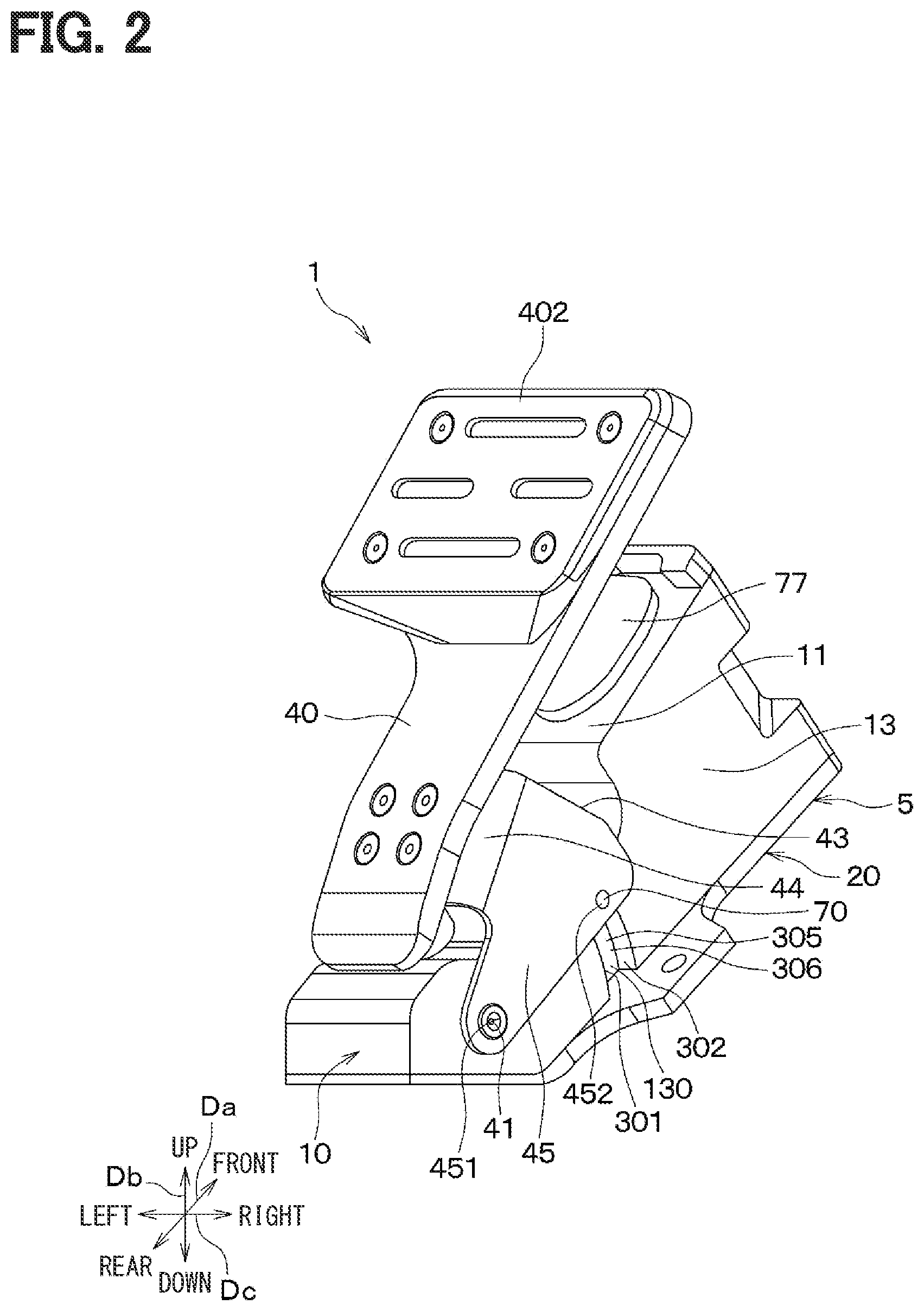 Patent US12366879 Figure 2 – Pedal device