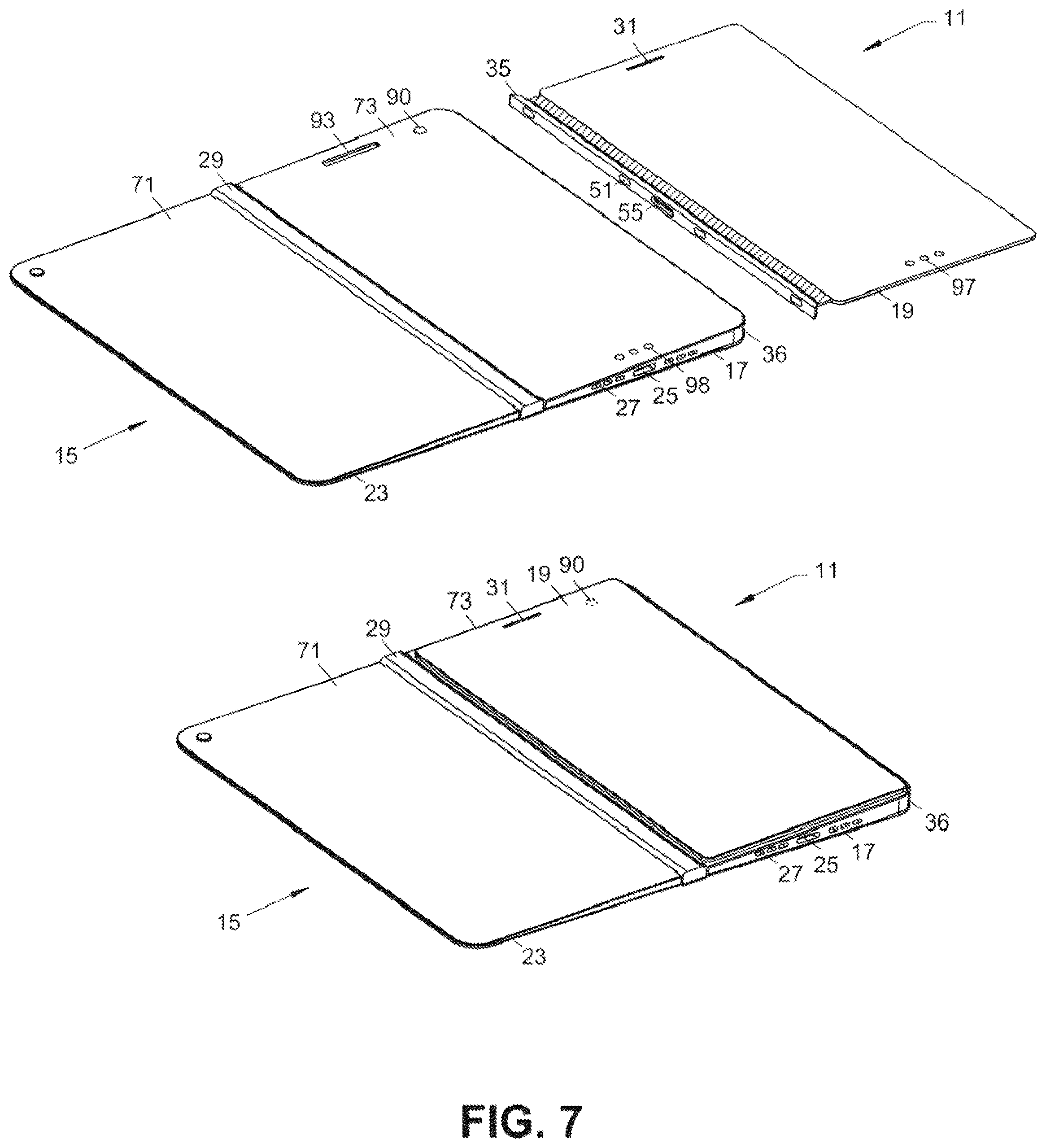 Patent US12366889 Figure 6 – Flexible display devices with a planar connection interface