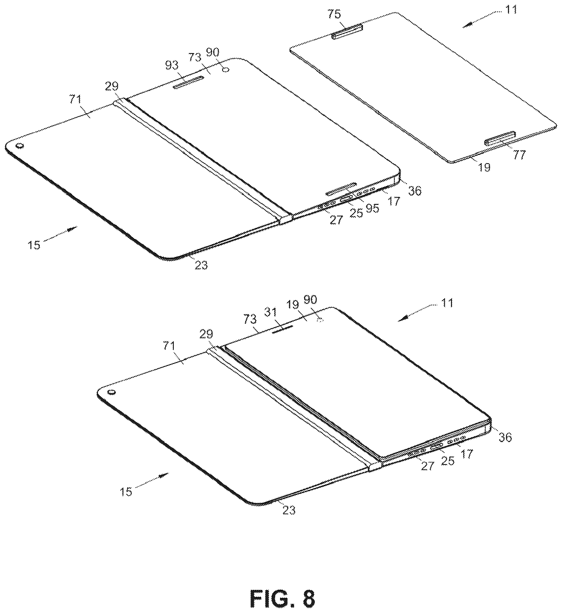 Patent US12366889 Figure 7 – Flexible display devices with a planar connection interface