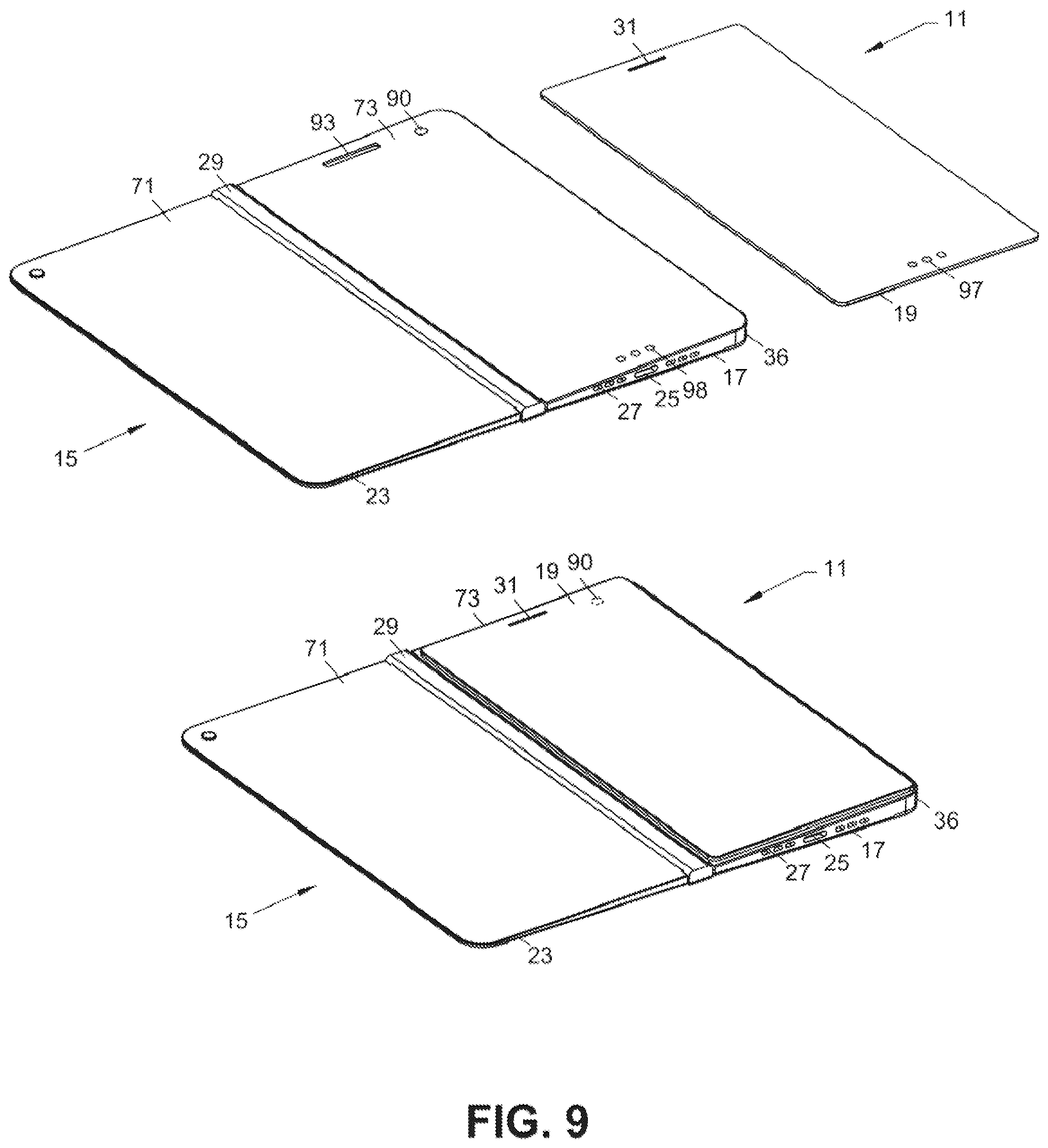 Patent US12366889 Figure 8 – Flexible display devices with a planar connection interface