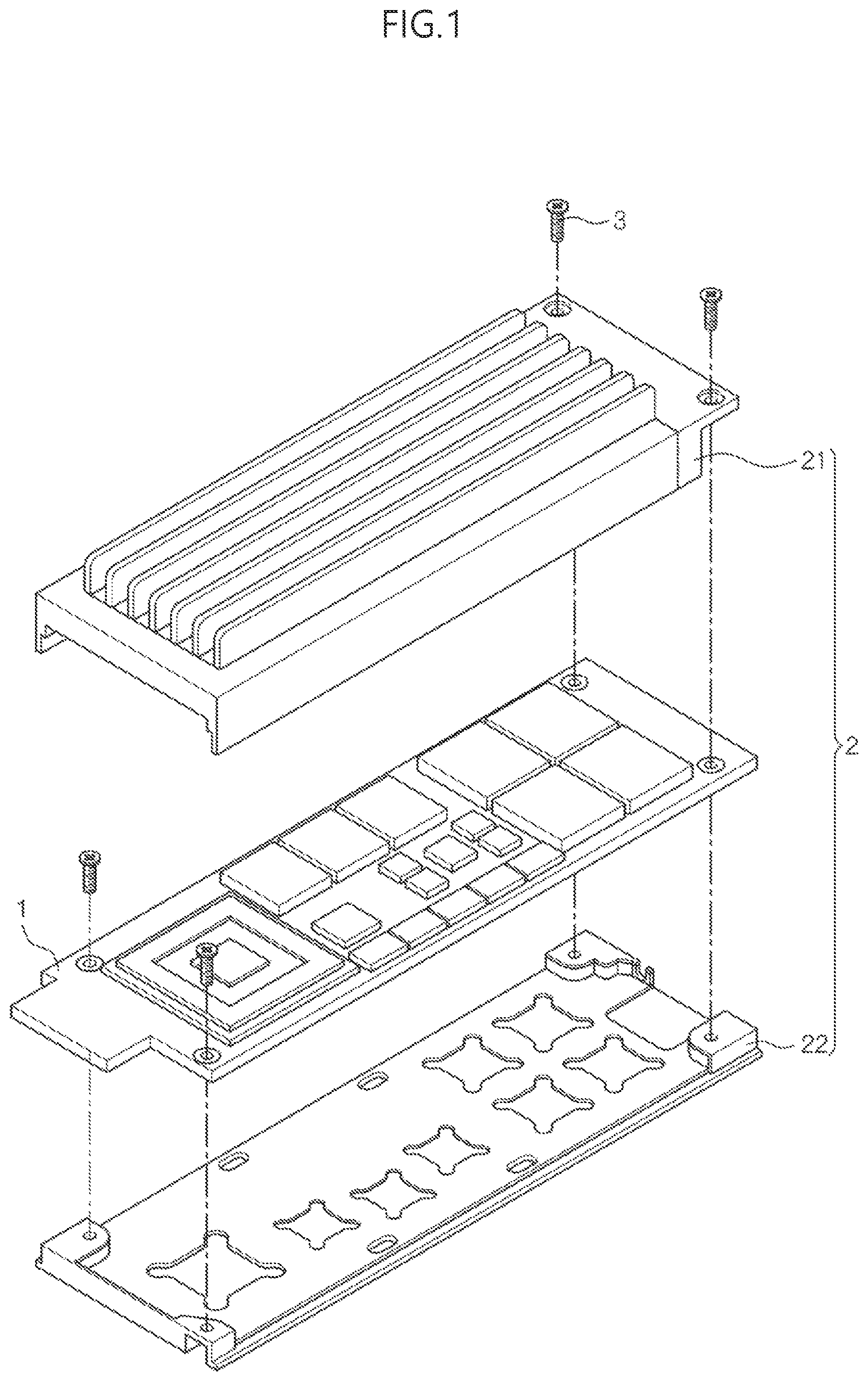 Patent US12366892 Figure 1 – Contact gasket, SSD case including the same, and method for manufacturing the same