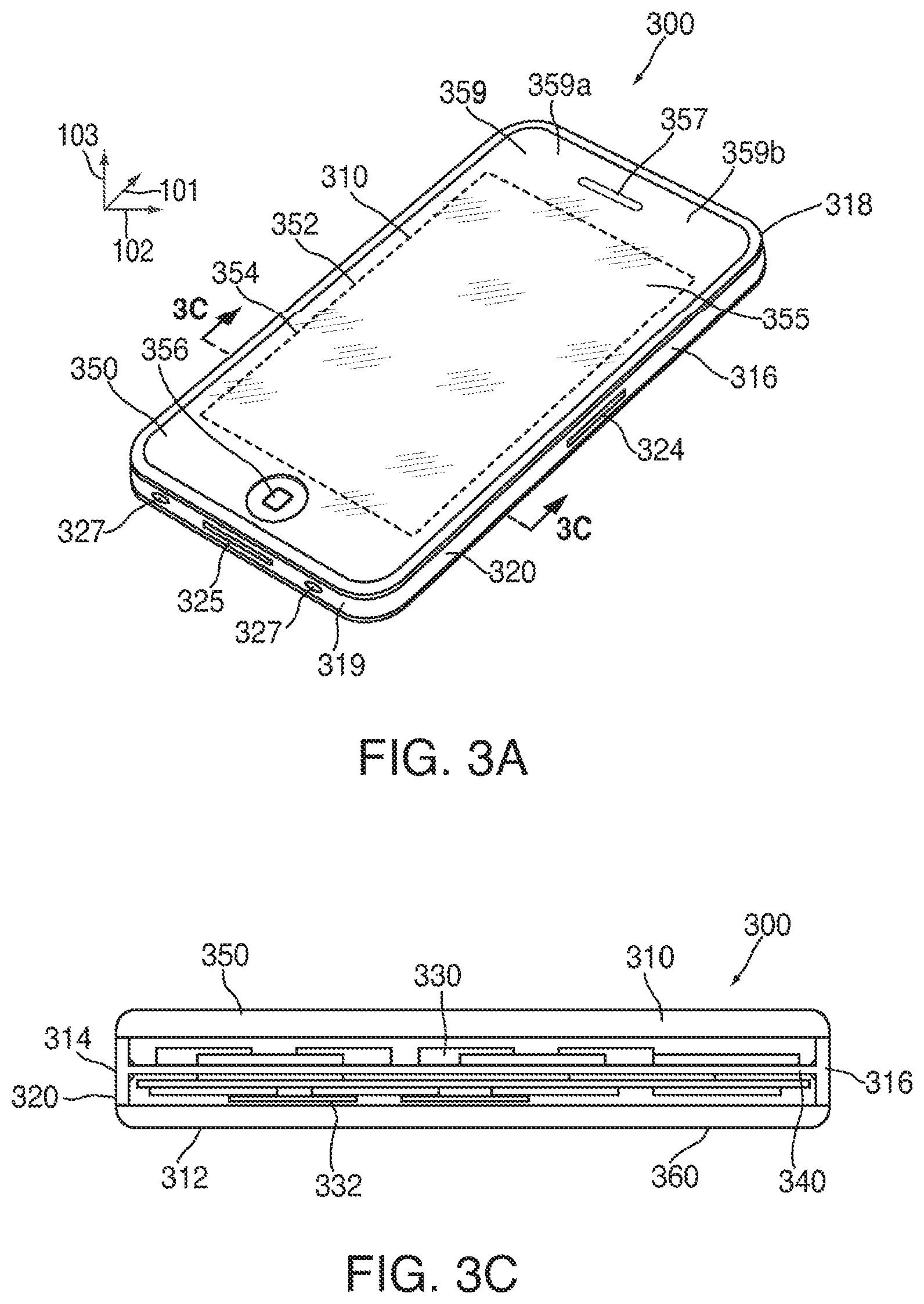 Patent US12366893 Figure 5 – Handheld device enclosure with an internal platform