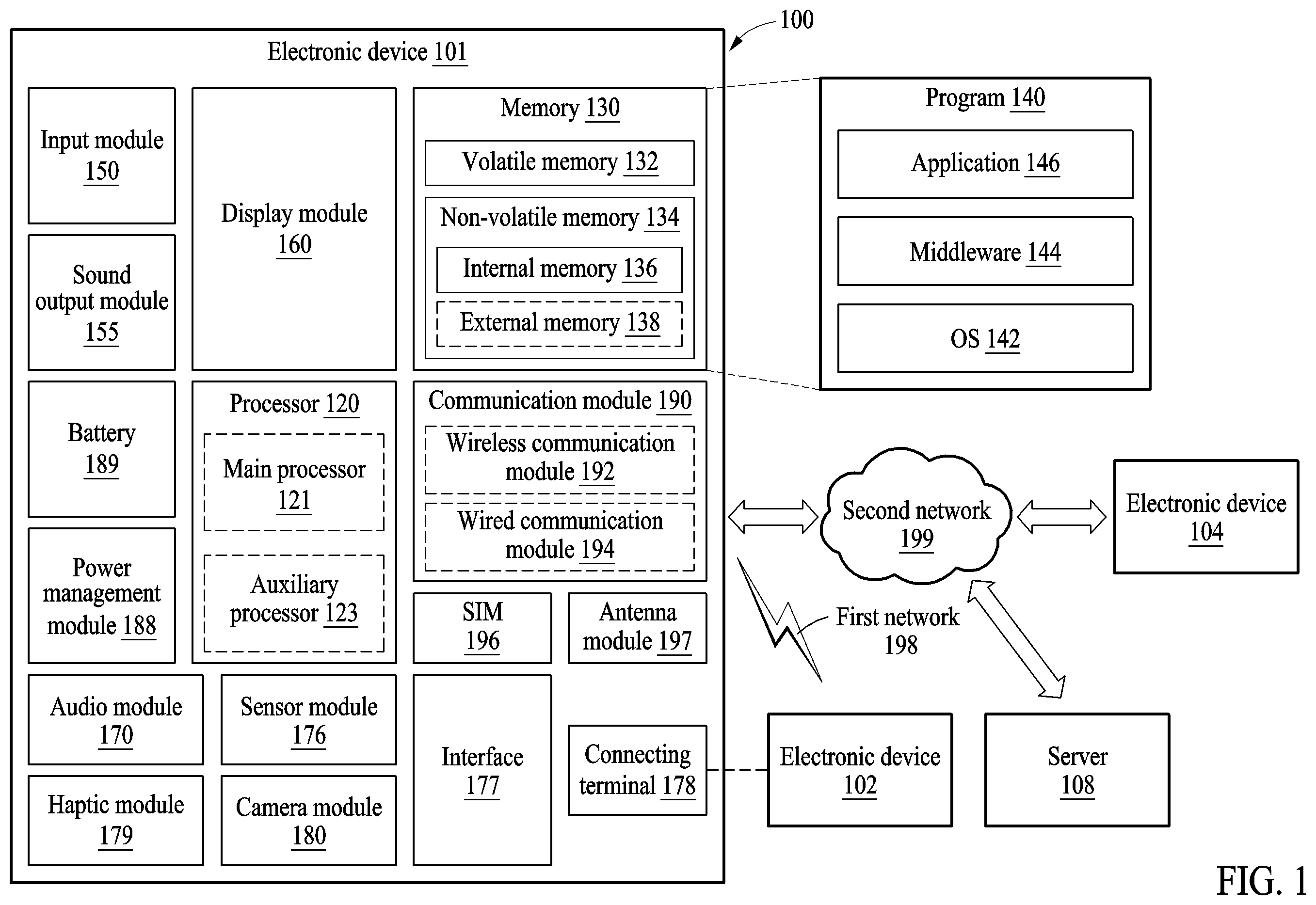Patent US12366895 Figure 1 – Hinge assembly and electronic device including the same