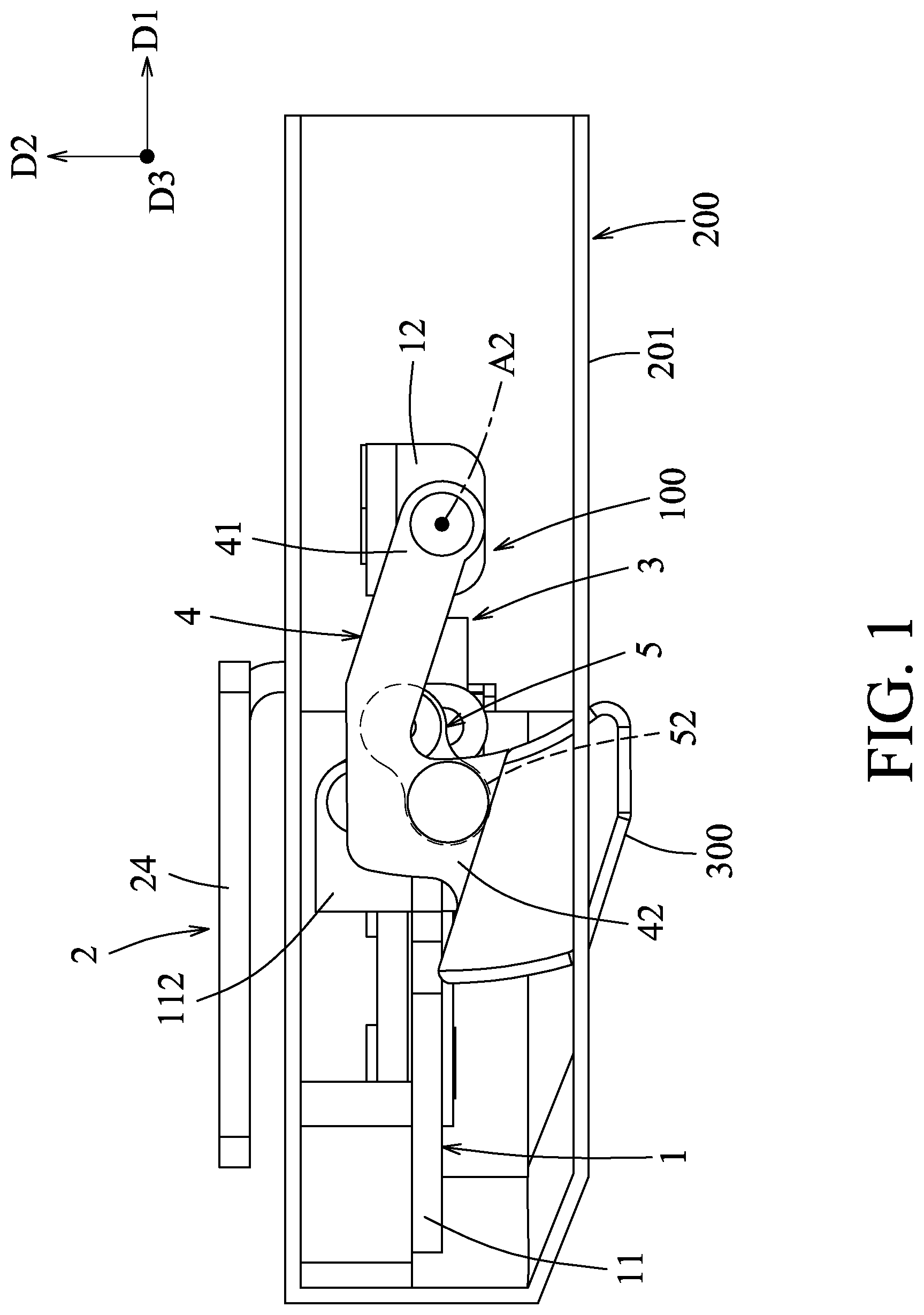 Patent US12366898 Figure 1 – Rotating shaft device