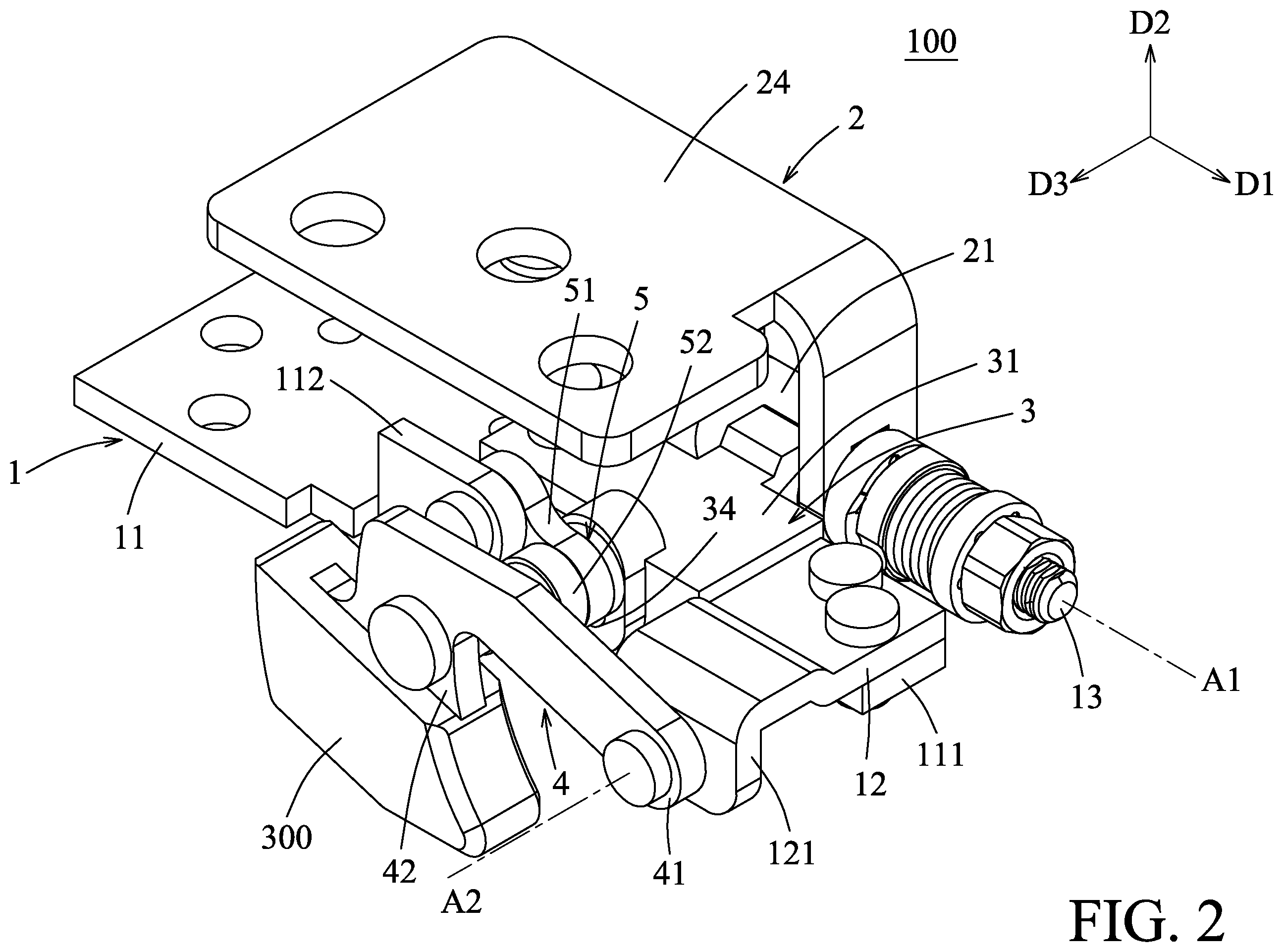 Patent US12366898 Figure 2 – Rotating shaft device
