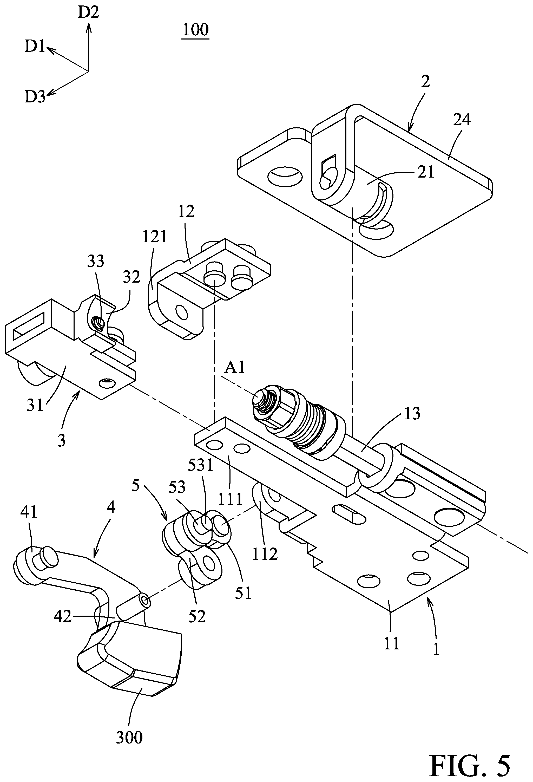 Patent US12366898 Figure 5 – Rotating shaft device