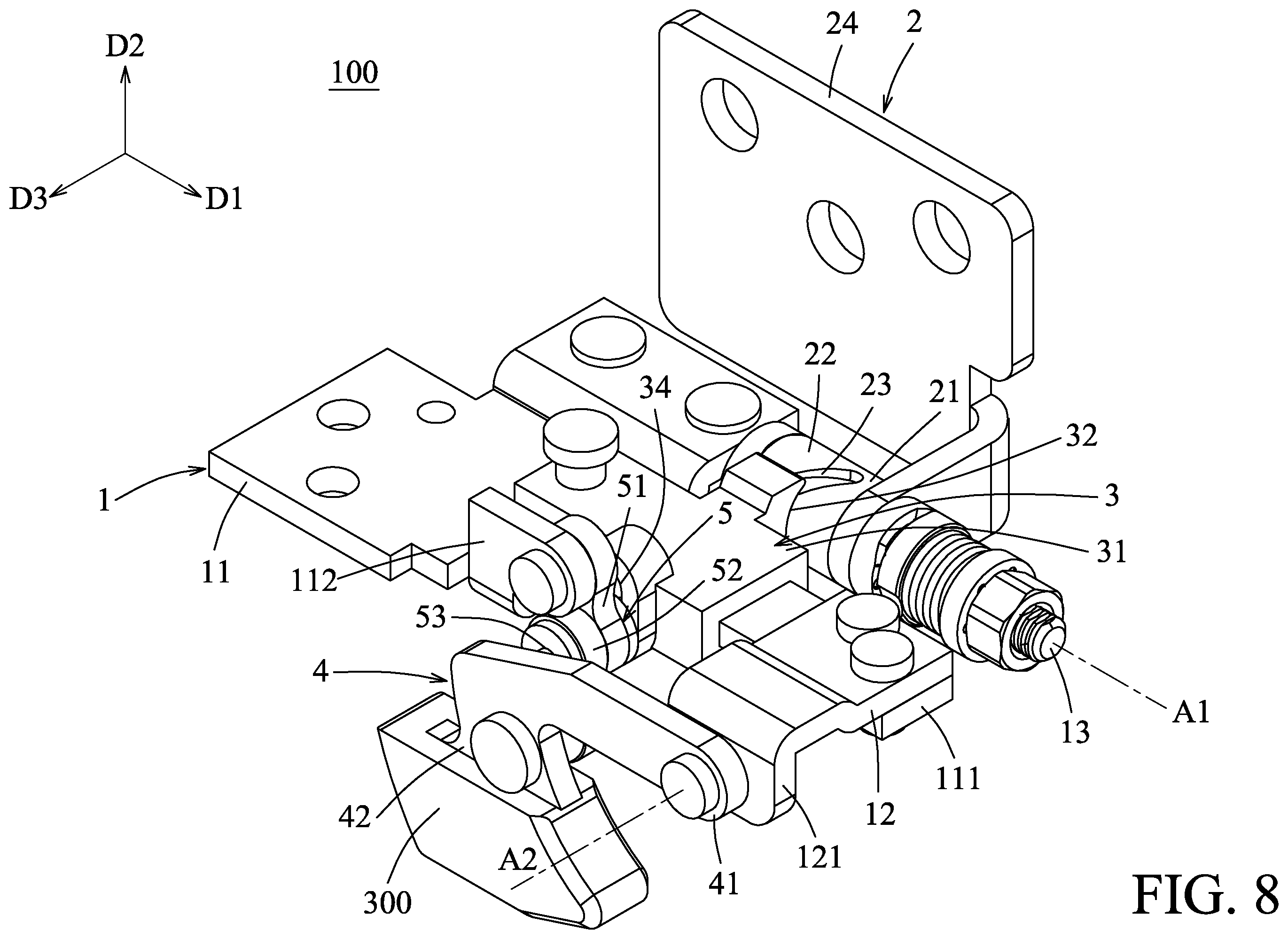 Patent US12366898 Figure 8 – Rotating shaft device