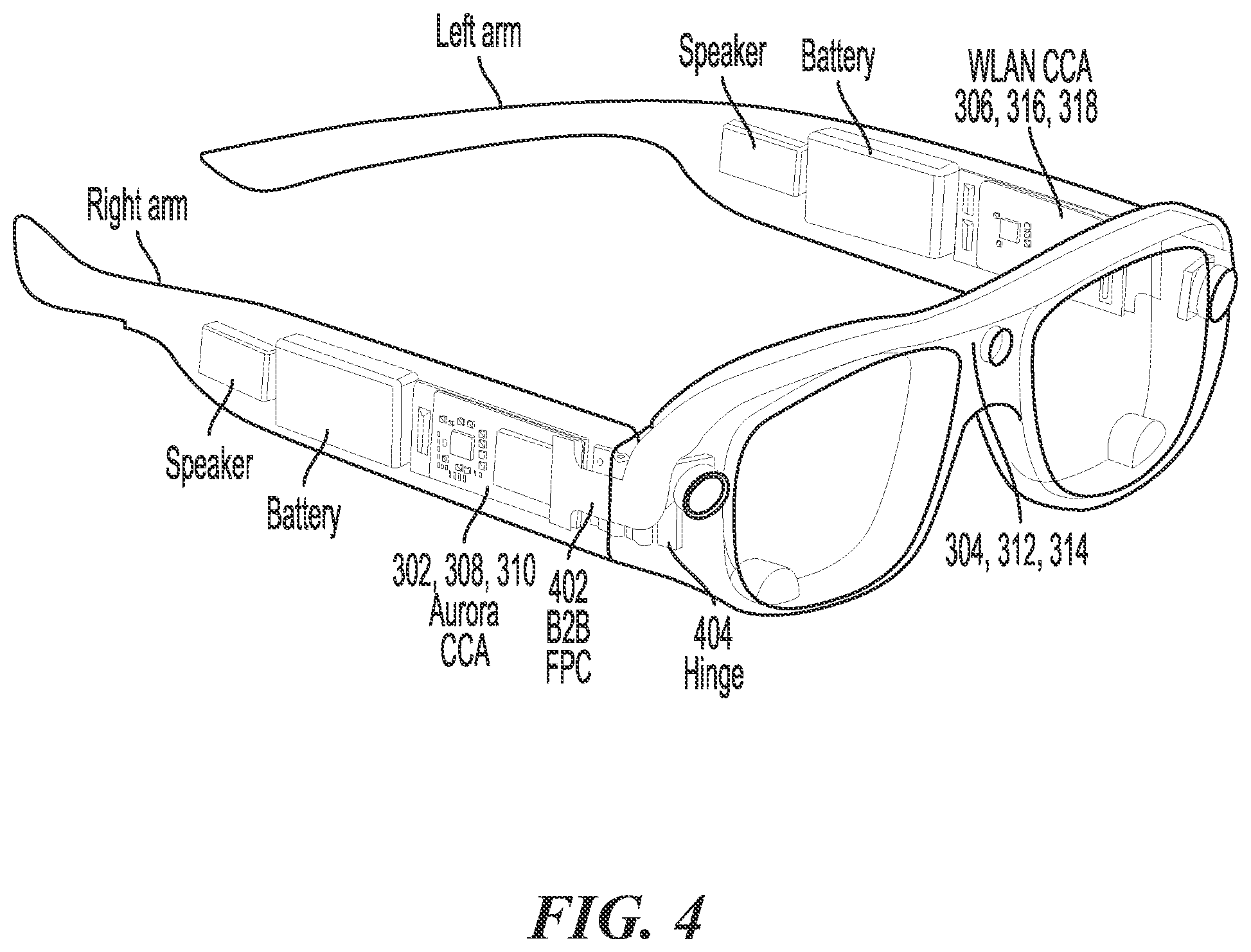 Patent US12366904 Figure 4 – Dynamic power grid for augmented reality (AR) glasses