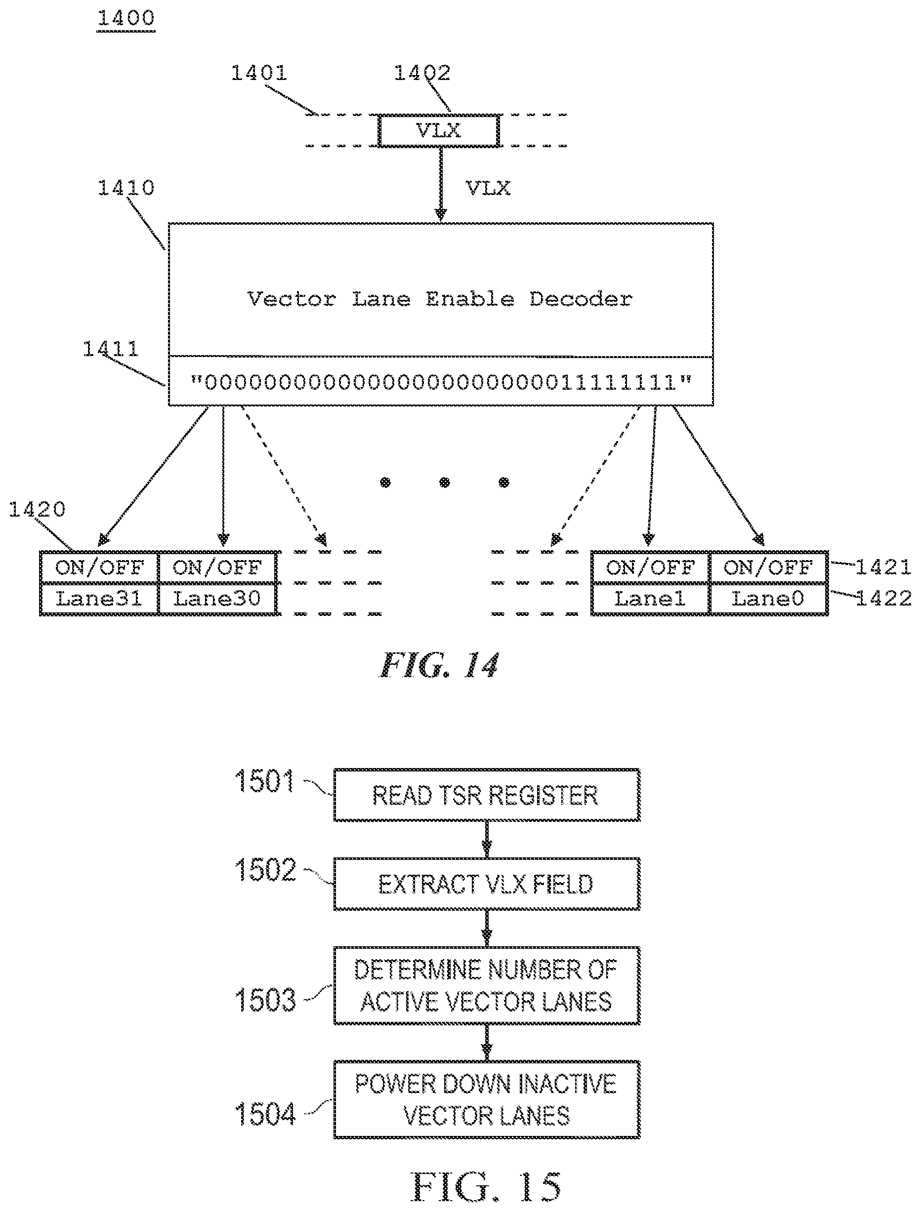 Patent US12366906 Figure 8 – Controlling the number of powered vector lanes via a register field