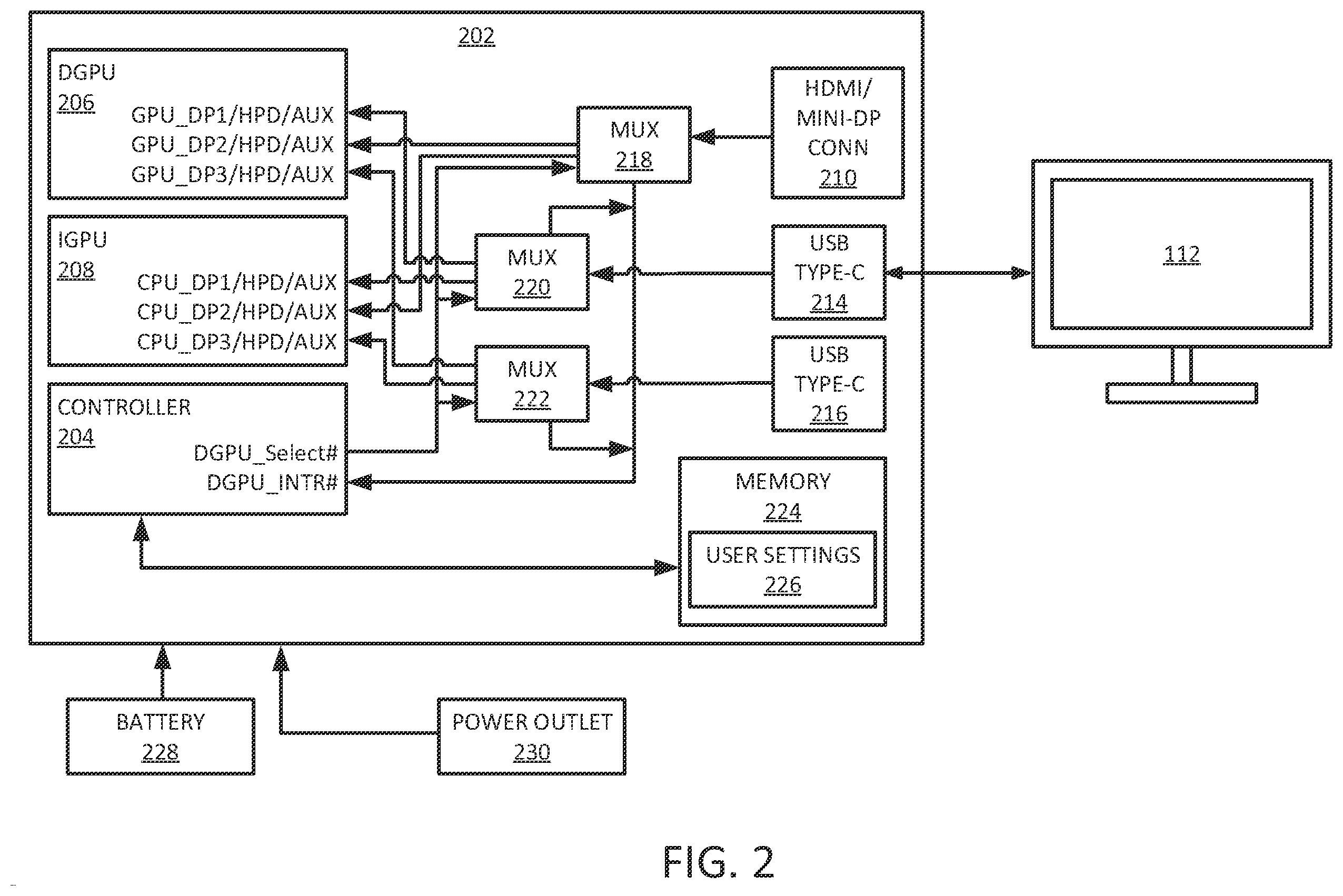 Patent US12366912 Figure 2 – Activation of integrated graphical processing units