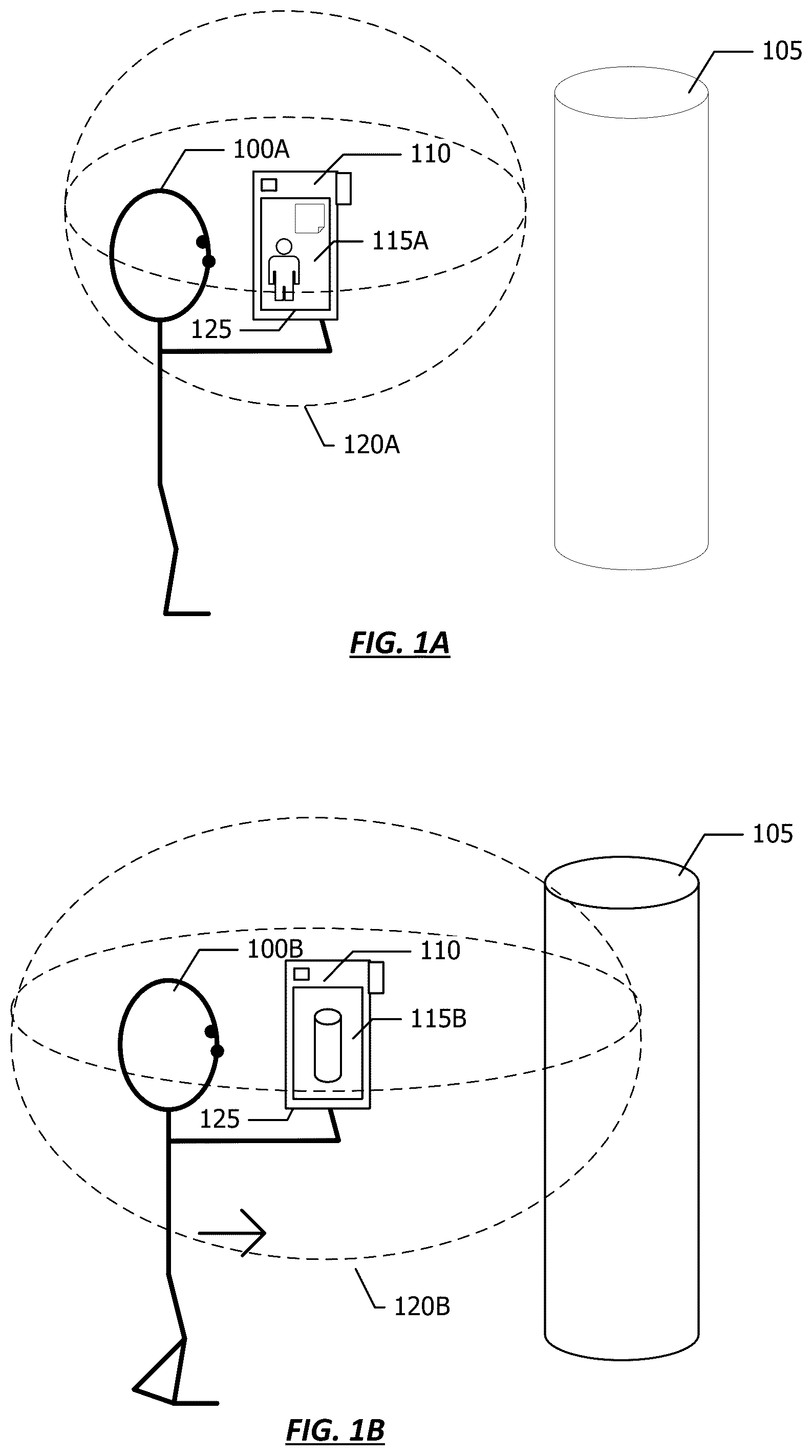 Patent US12366914 Figure 1 – Dynamic proximity boundary for detecting proximate objects
