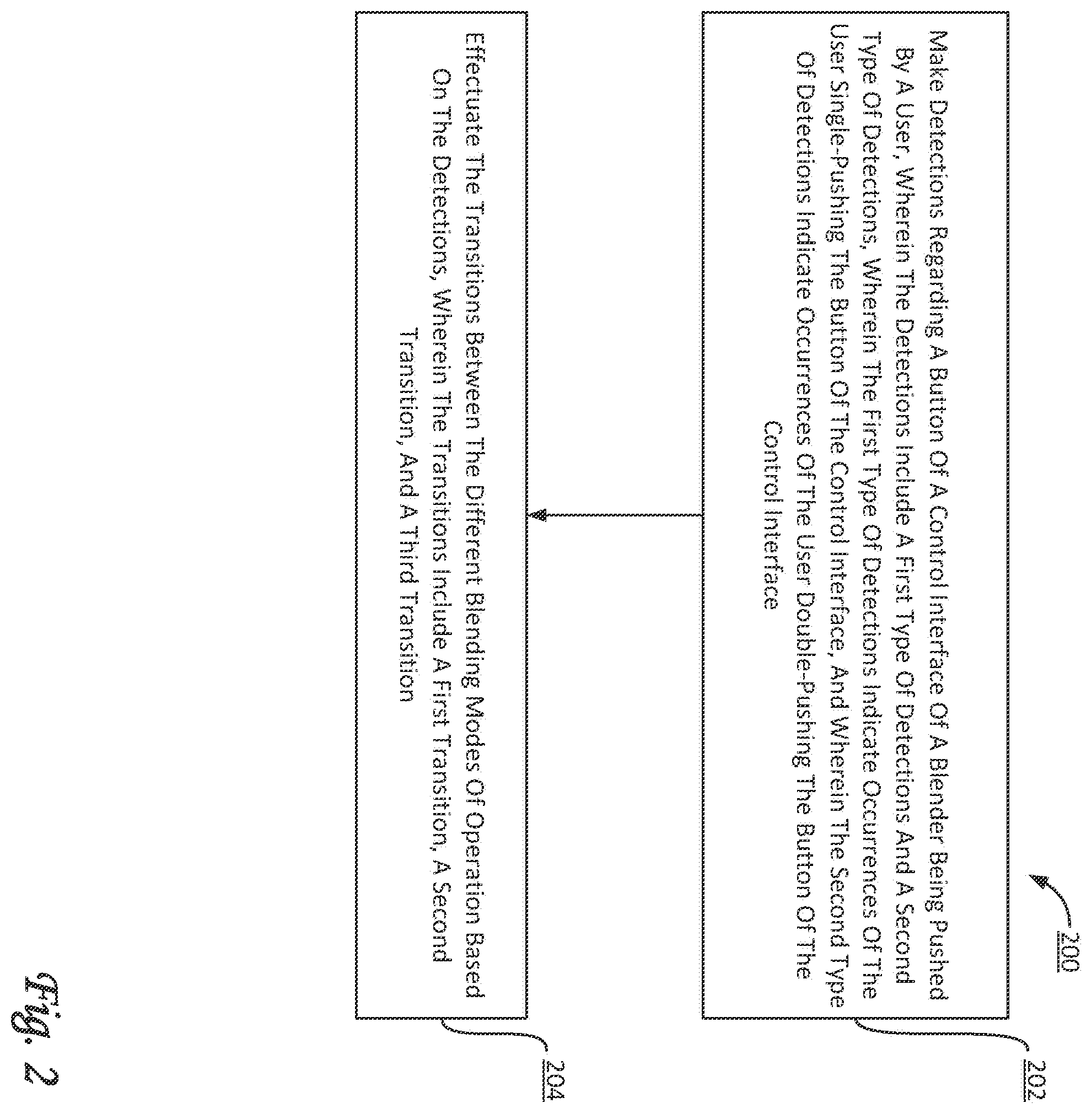 Patent US12366927 Figure 2 – One button interface of a blender
