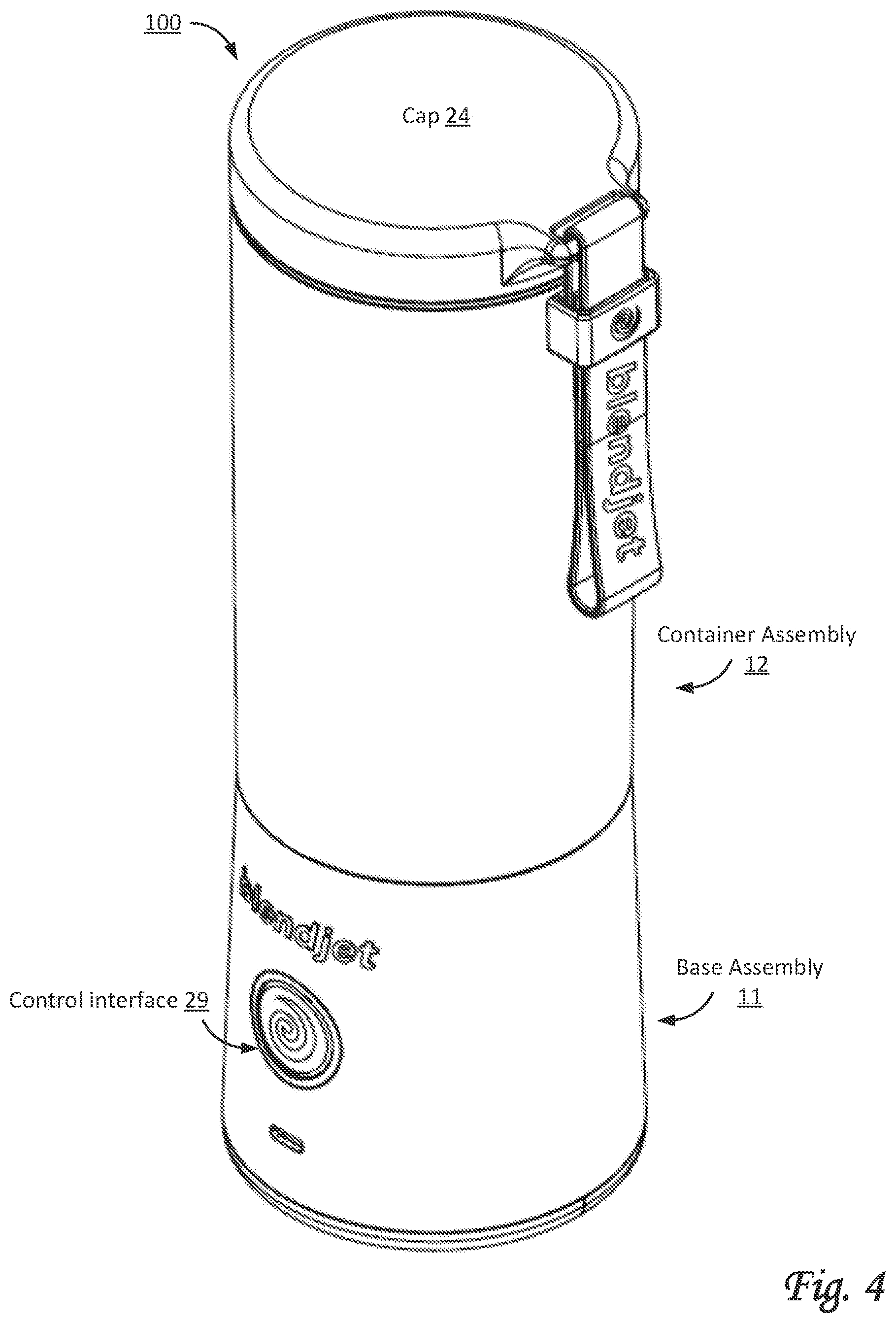 Patent US12366927 Figure 5 – One button interface of a blender