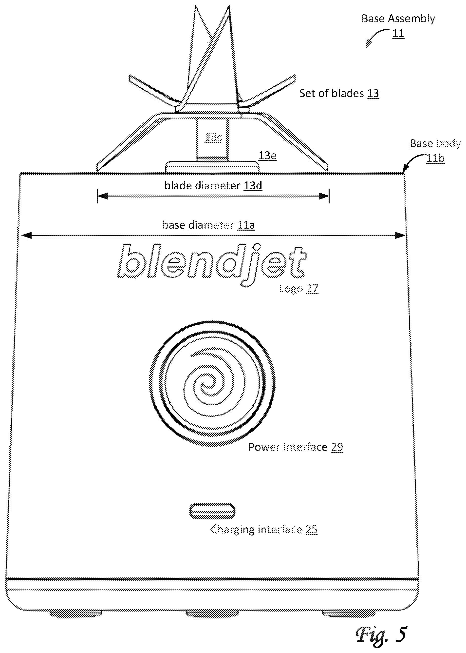 Patent US12366927 Figure 6 – One button interface of a blender
