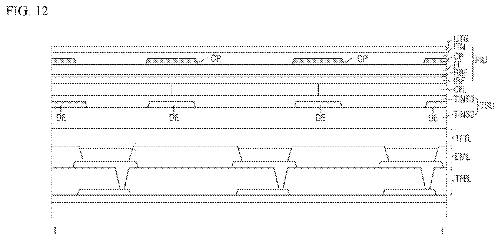 Patent US12366933 Figure 11 – Display device, electronic device and a position input system with touch sensing unit, code patterns and reflective surface