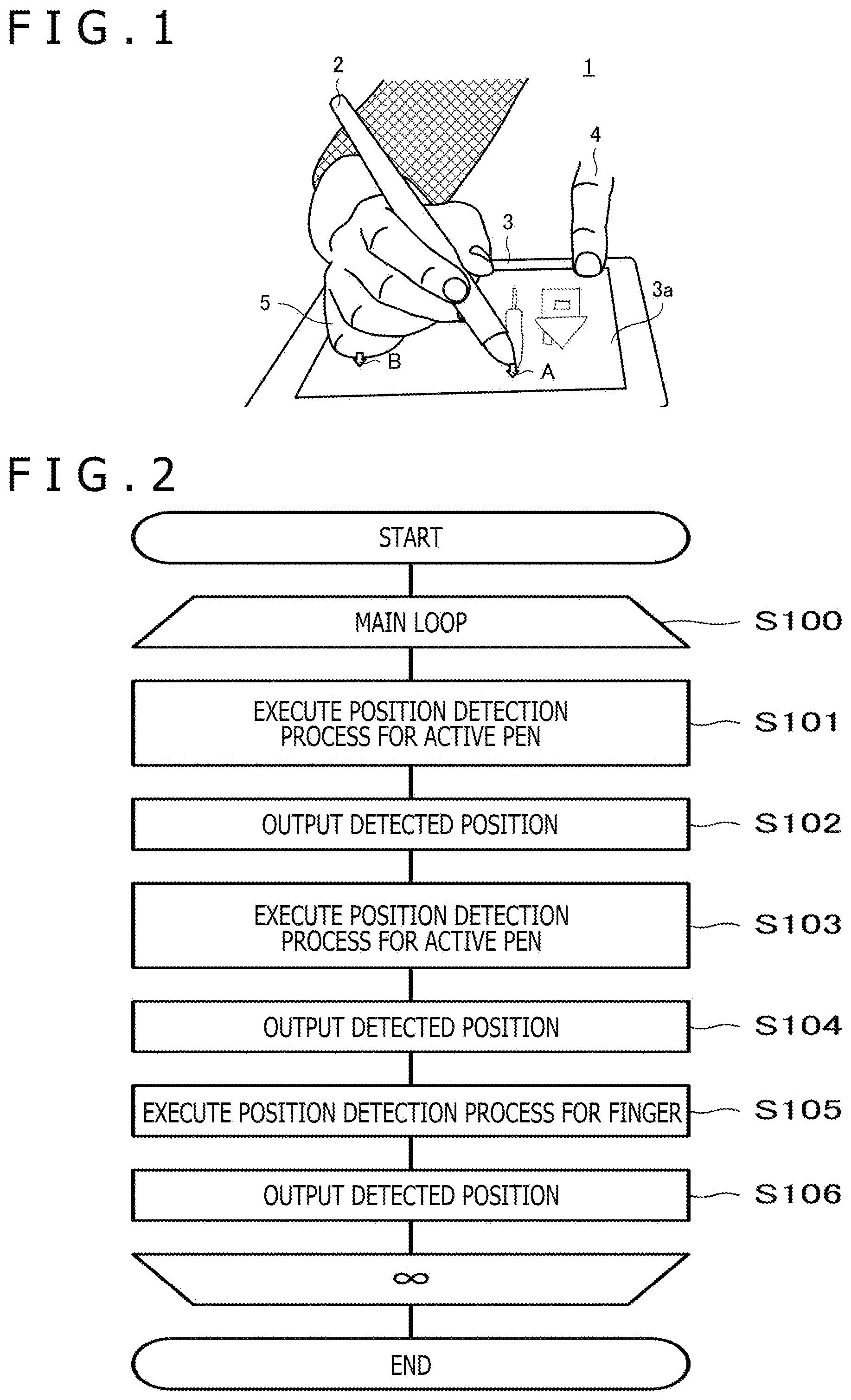 Patent US12366937 — Method of outputting pen-up information based on detected position of active pen — Figure 1