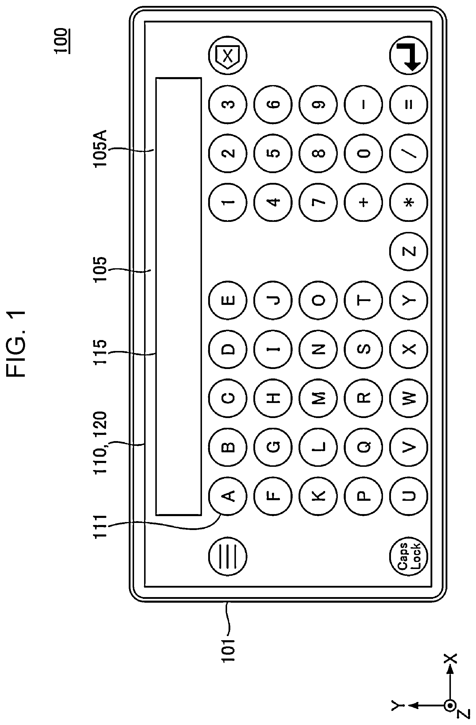 Patent US12366939 Figure 1 – Coordinate input apparatus