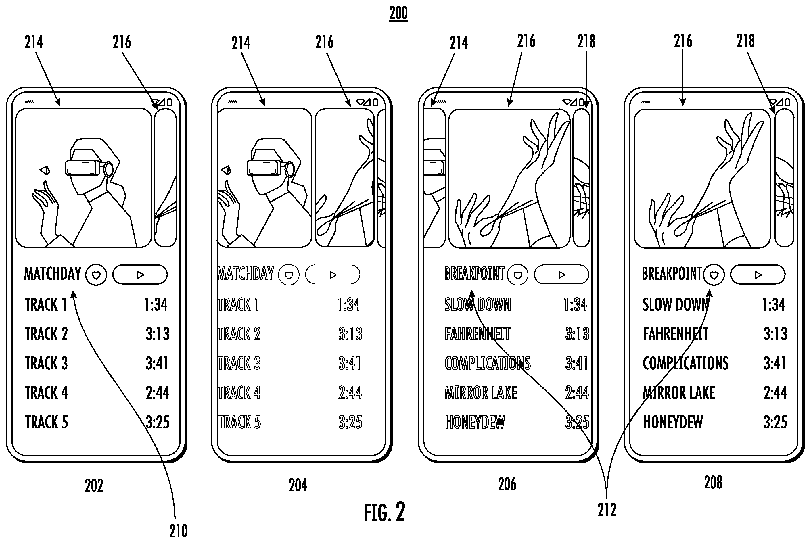 Patent US12366952 Figure 4 – Dynamic carousel interface