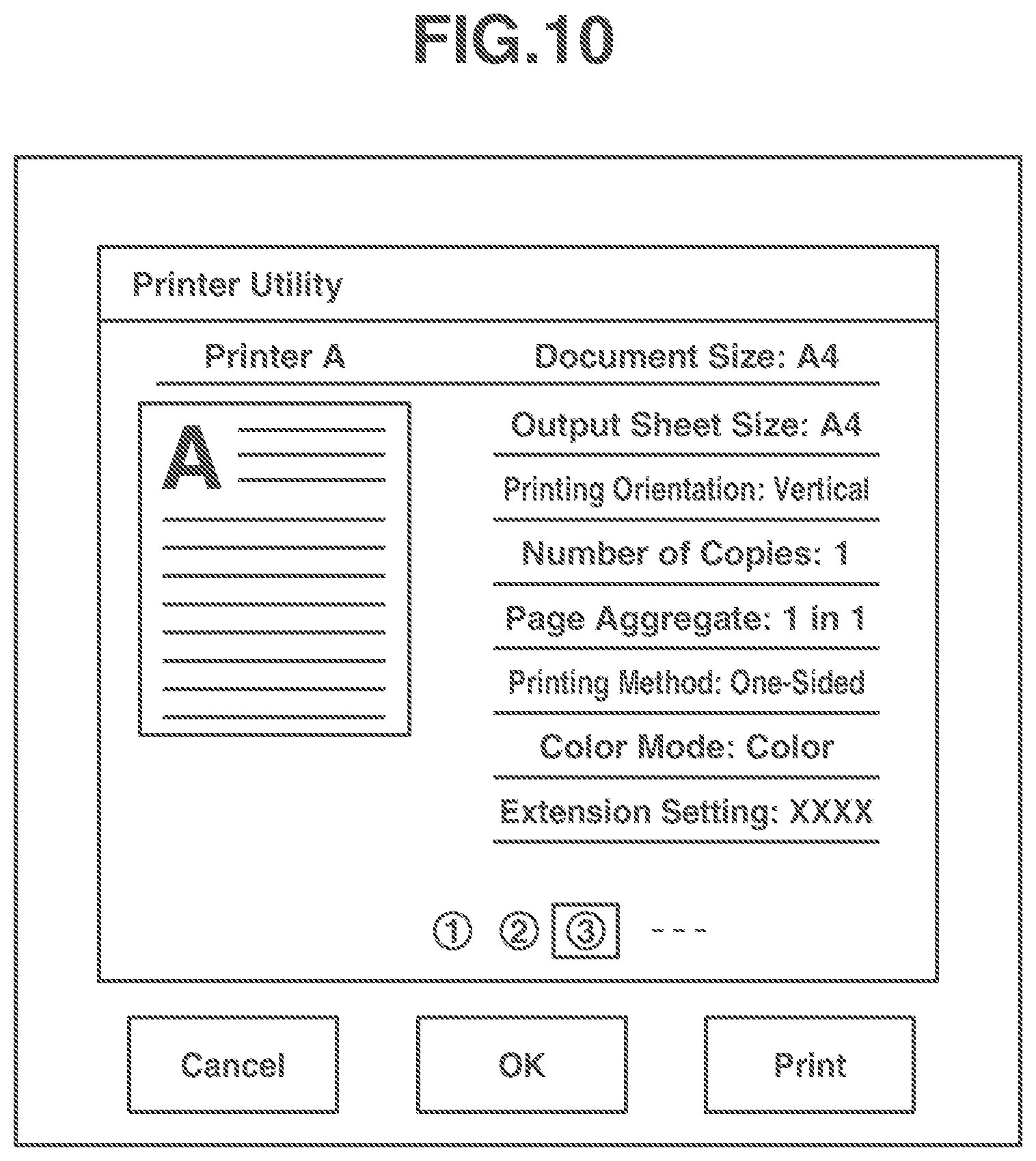 Patent US12367001 Figure 10 – Storage medium, computer, and method related to application for providing print setting screen