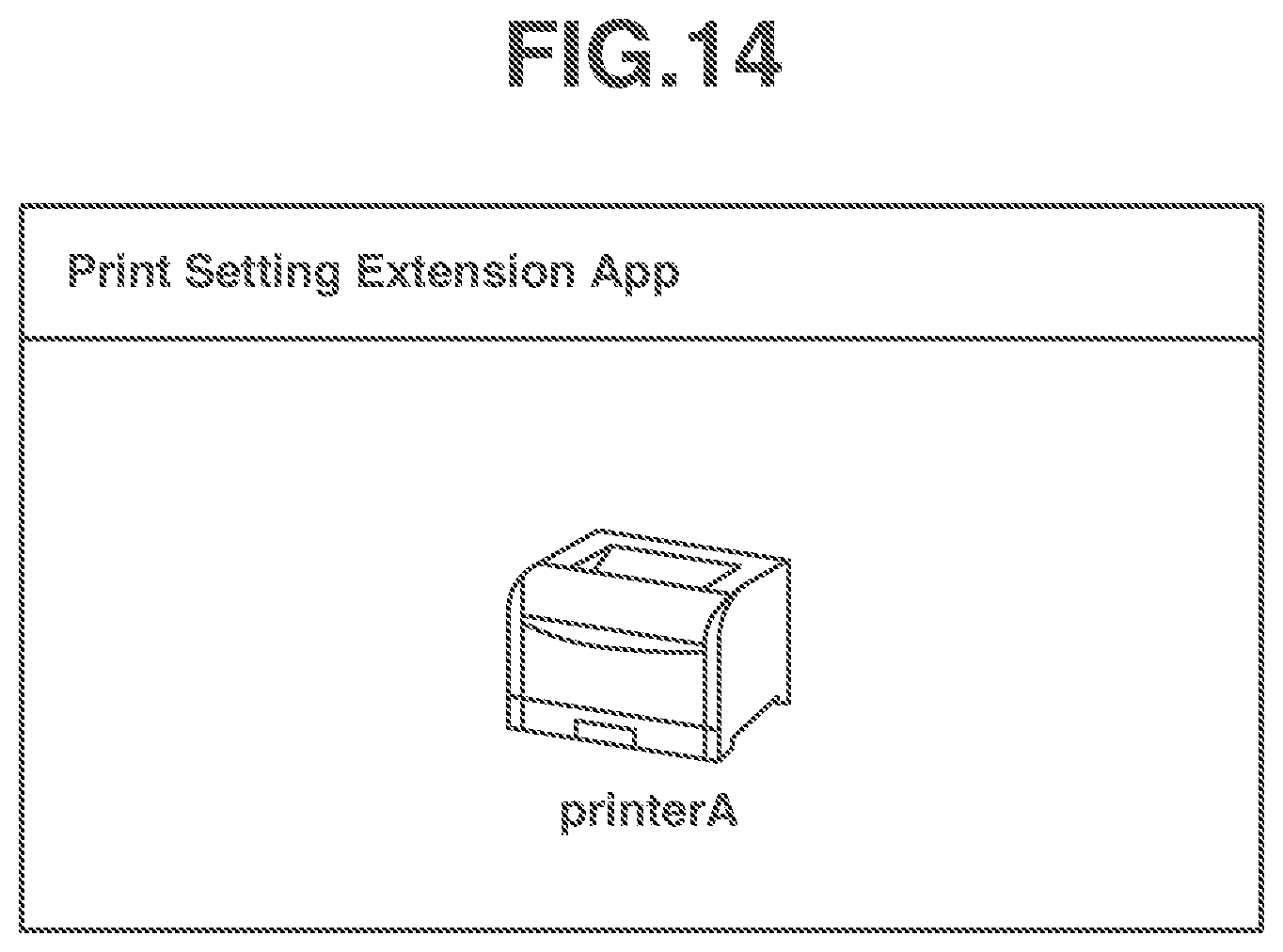 Patent US12367001 Figure 14 – Storage medium, computer, and method related to application for providing print setting screen