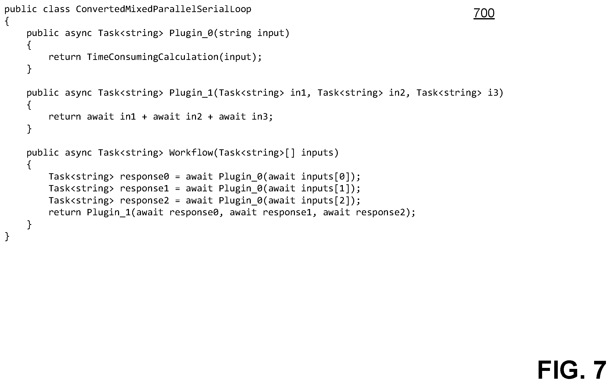 Patent US12367023 Figure 7 – Compilation and execution of source code as services