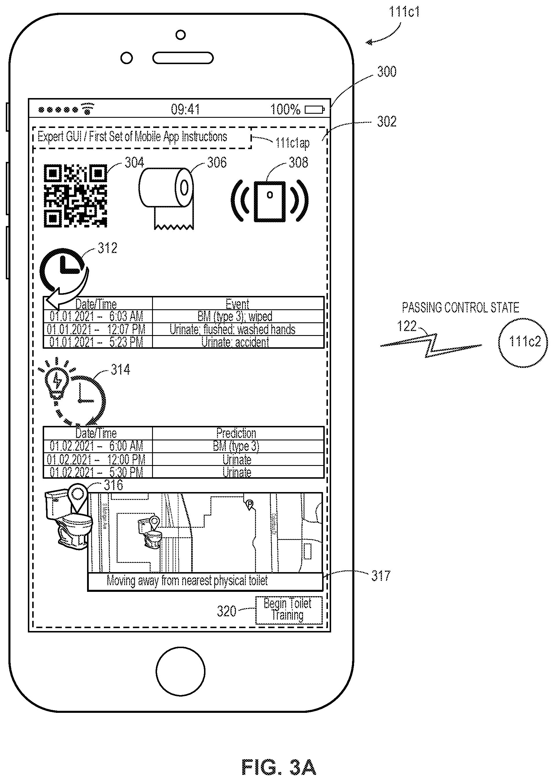 Patent US12367052 Figure 3 – Multi-tiered graphical user interface (GUI) systems and methods for interoperating between multiple mobile application modes during a real-time caregiving event