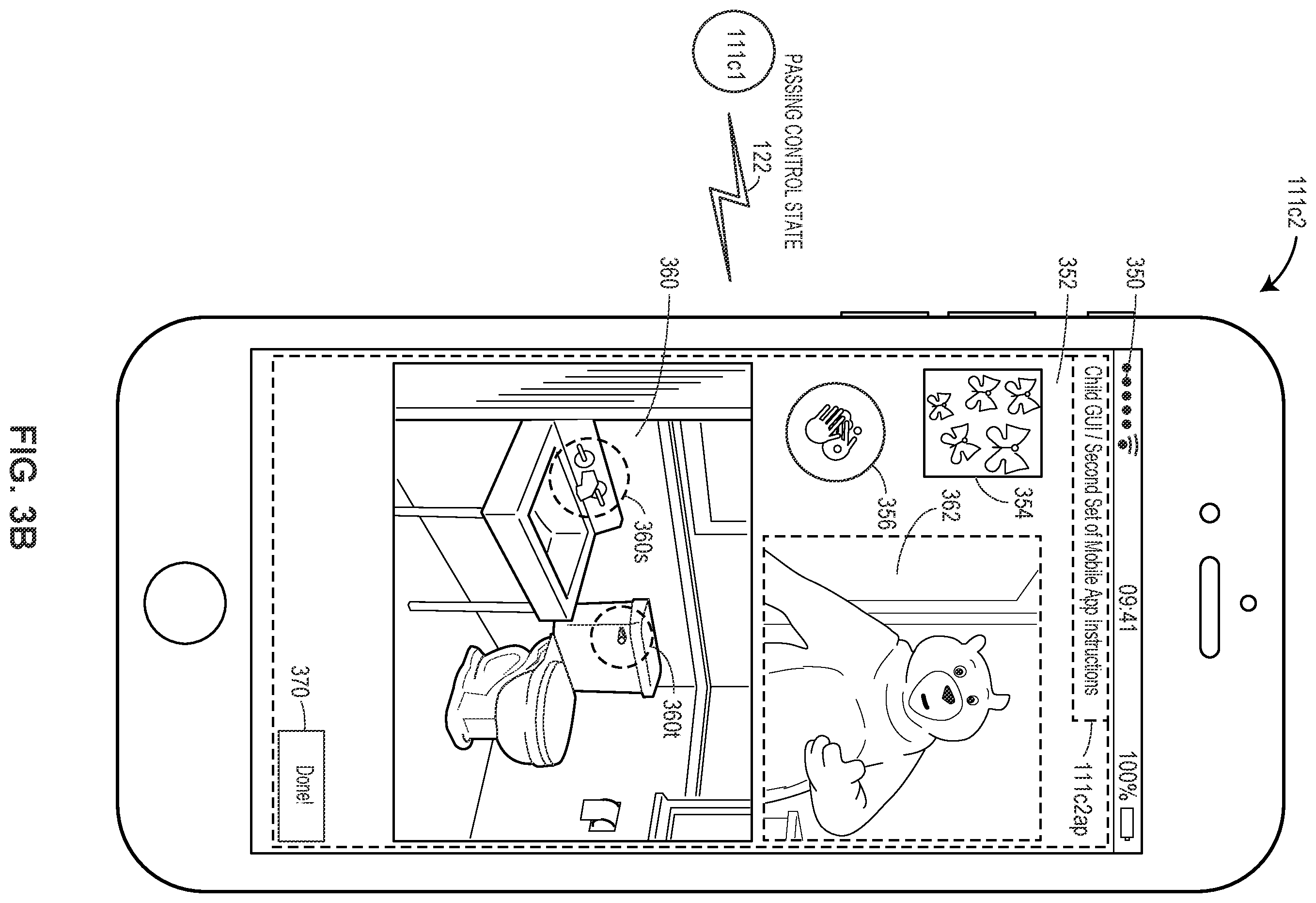 Patent US12367052 Figure 4 – Multi-tiered graphical user interface (GUI) systems and methods for interoperating between multiple mobile application modes during a real-time caregiving event