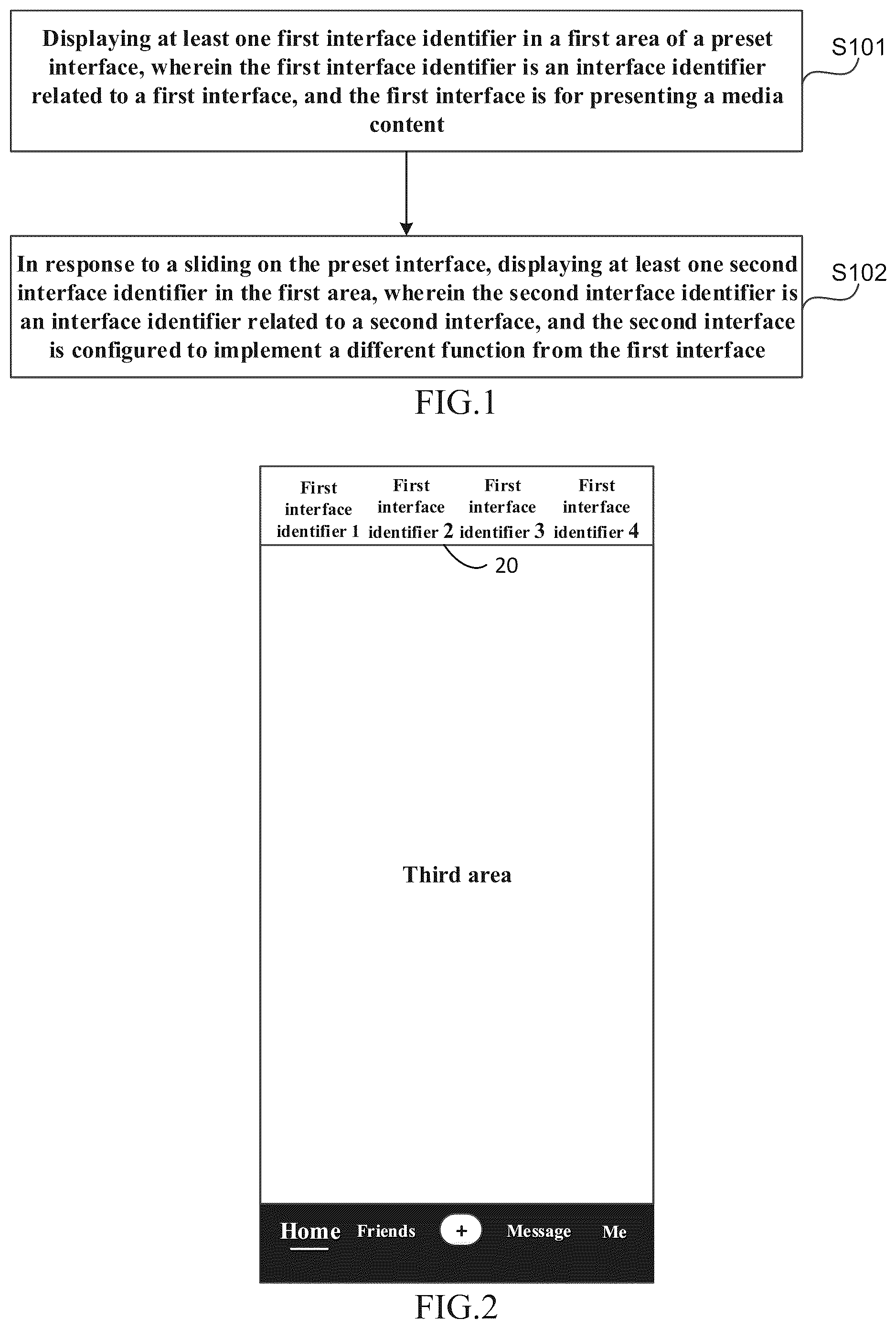 Patent US12367053 — Interface display method for displaying interface identifiers in an interface — Figure 1