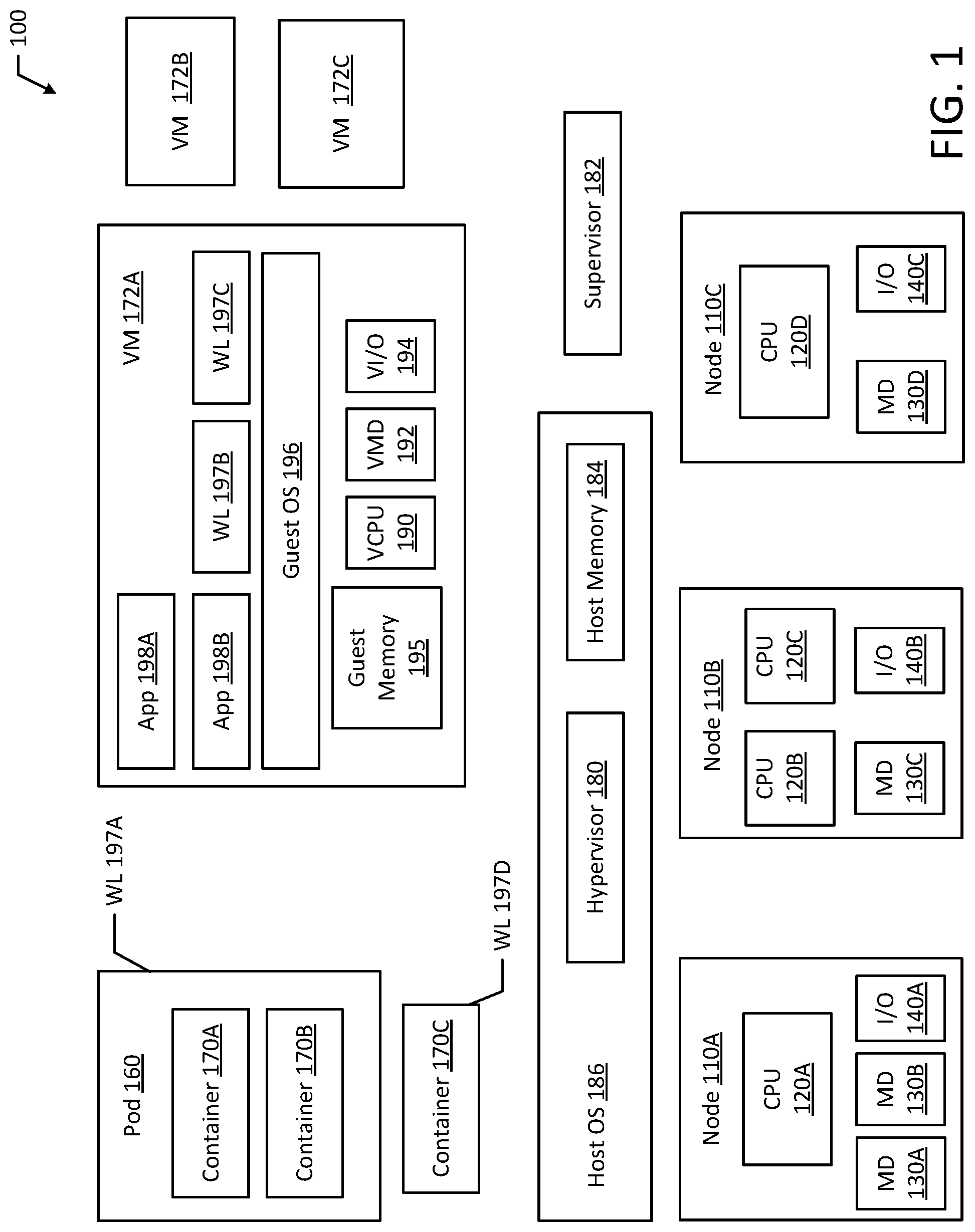 Patent US12367058 Figure 1 – Efficient disk cache management for virtual machines