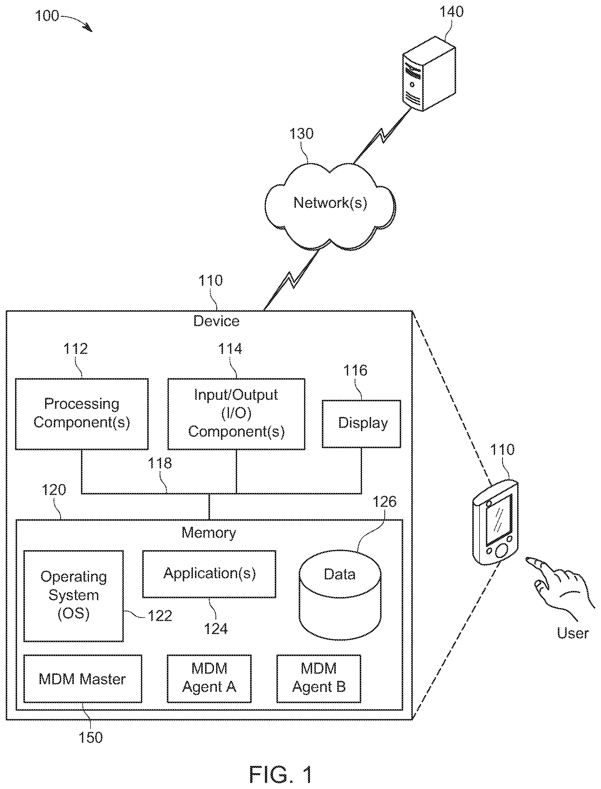 Patent US12367118 Figure 1 – Mobile device management agent rollback systems and methods