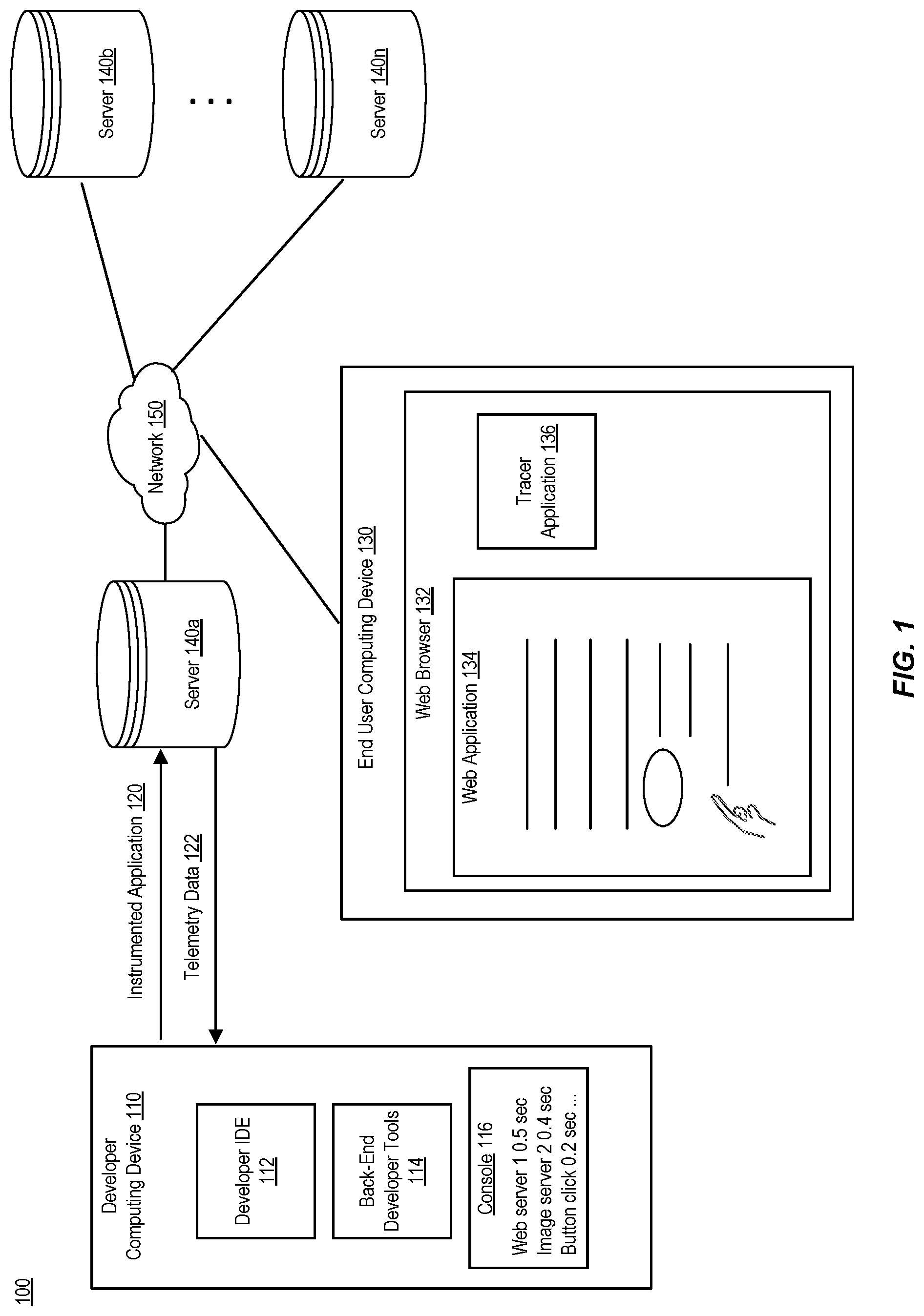 Patent US12367126 — Smart distributed tracing context injection — Figure 1