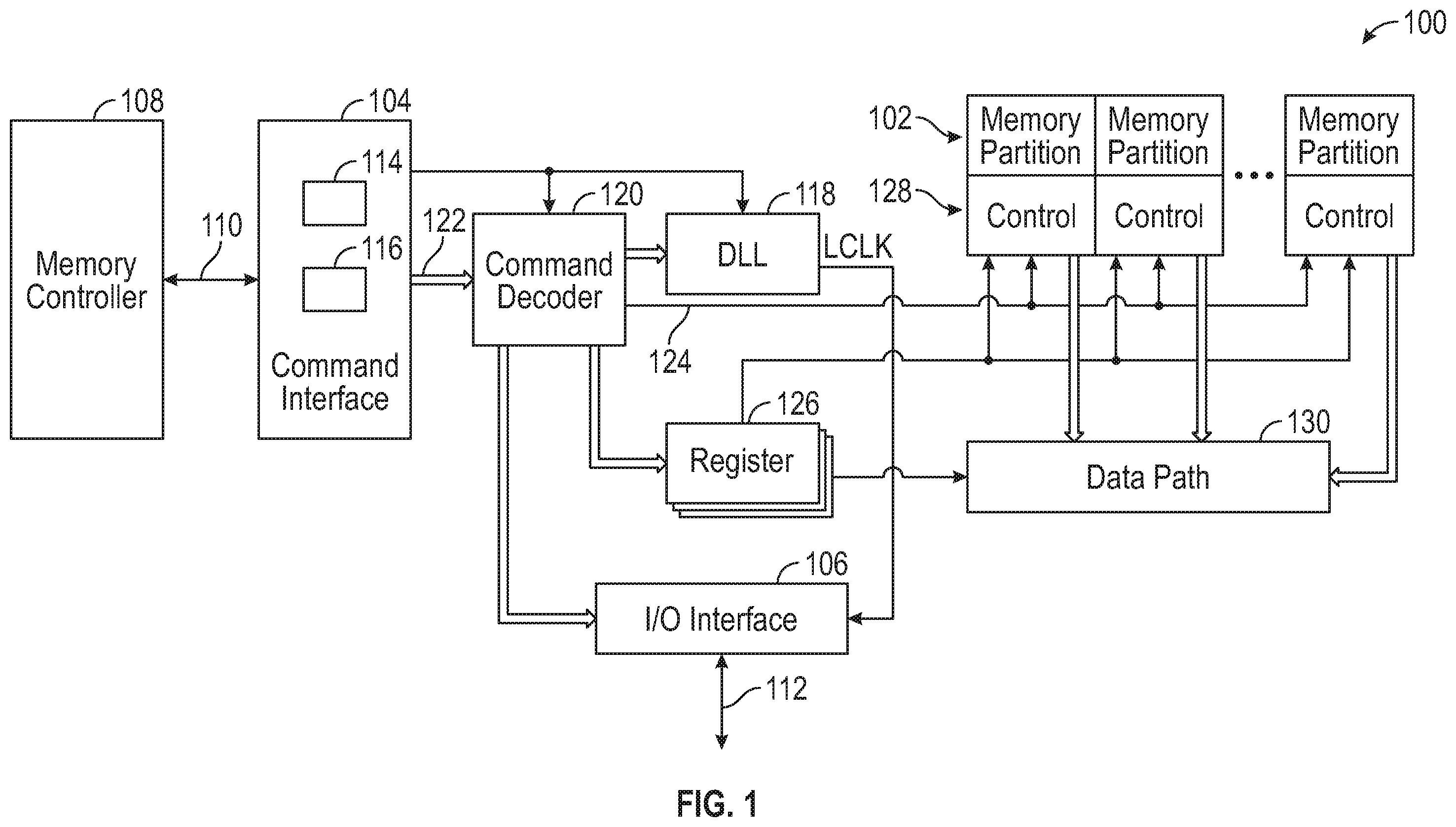 Patent US12367132 Figure 1 – Read control signal generation for memory