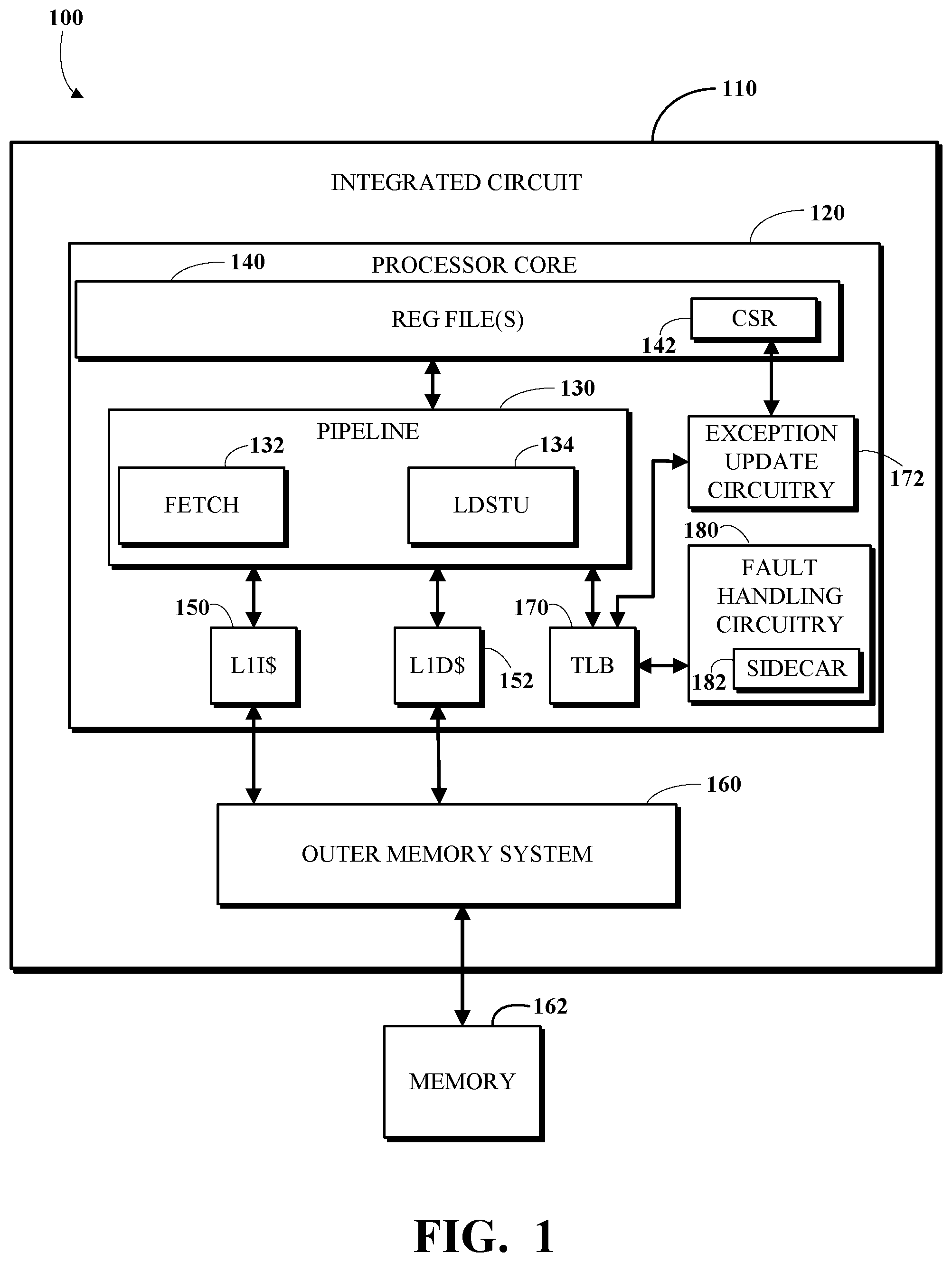 Patent US12367154 — Logging guest physical address for memory access faults — Figure 1
