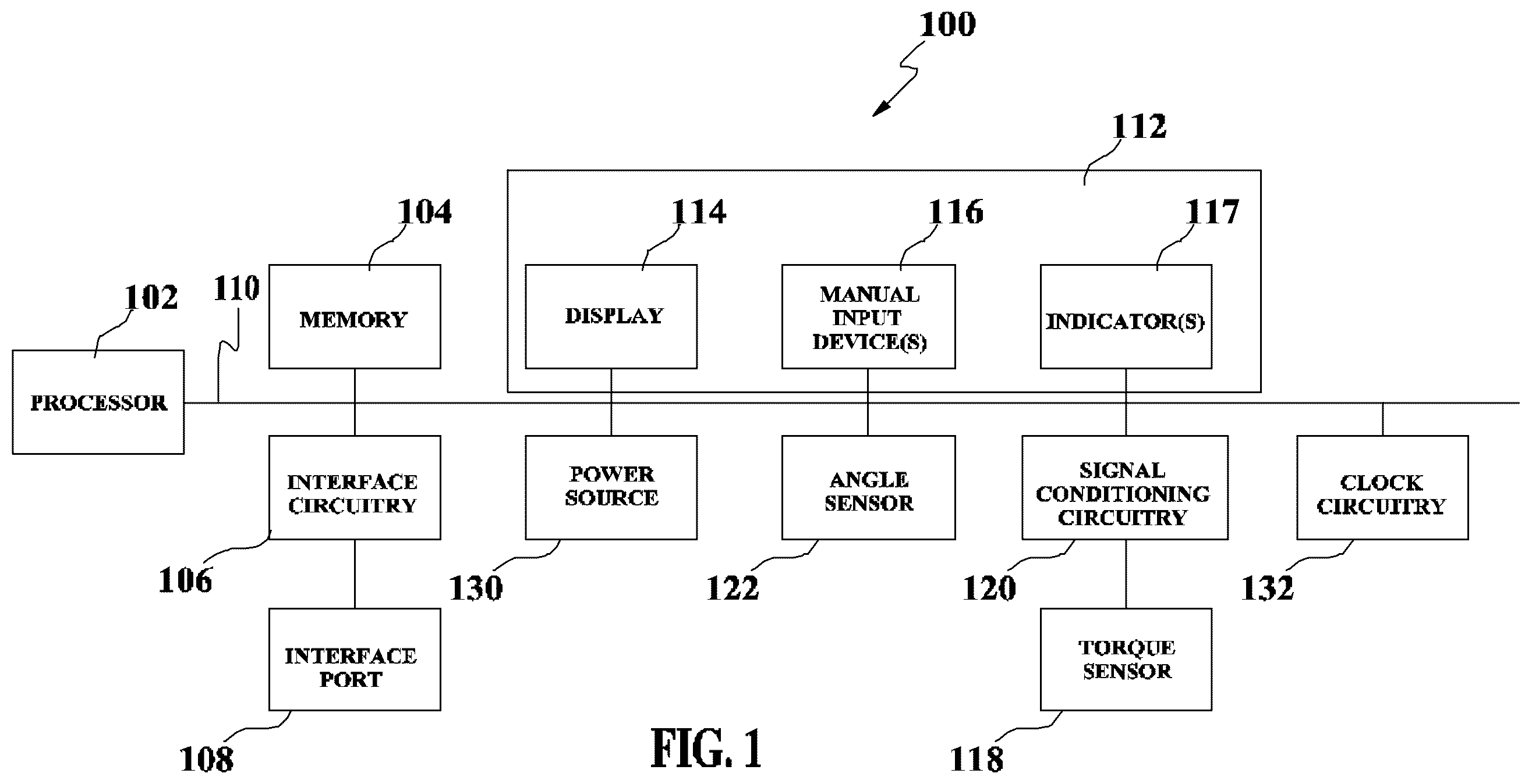 Patent US12367169 Figure 1 – Method and system of using USB user interface in electronic torque wrench