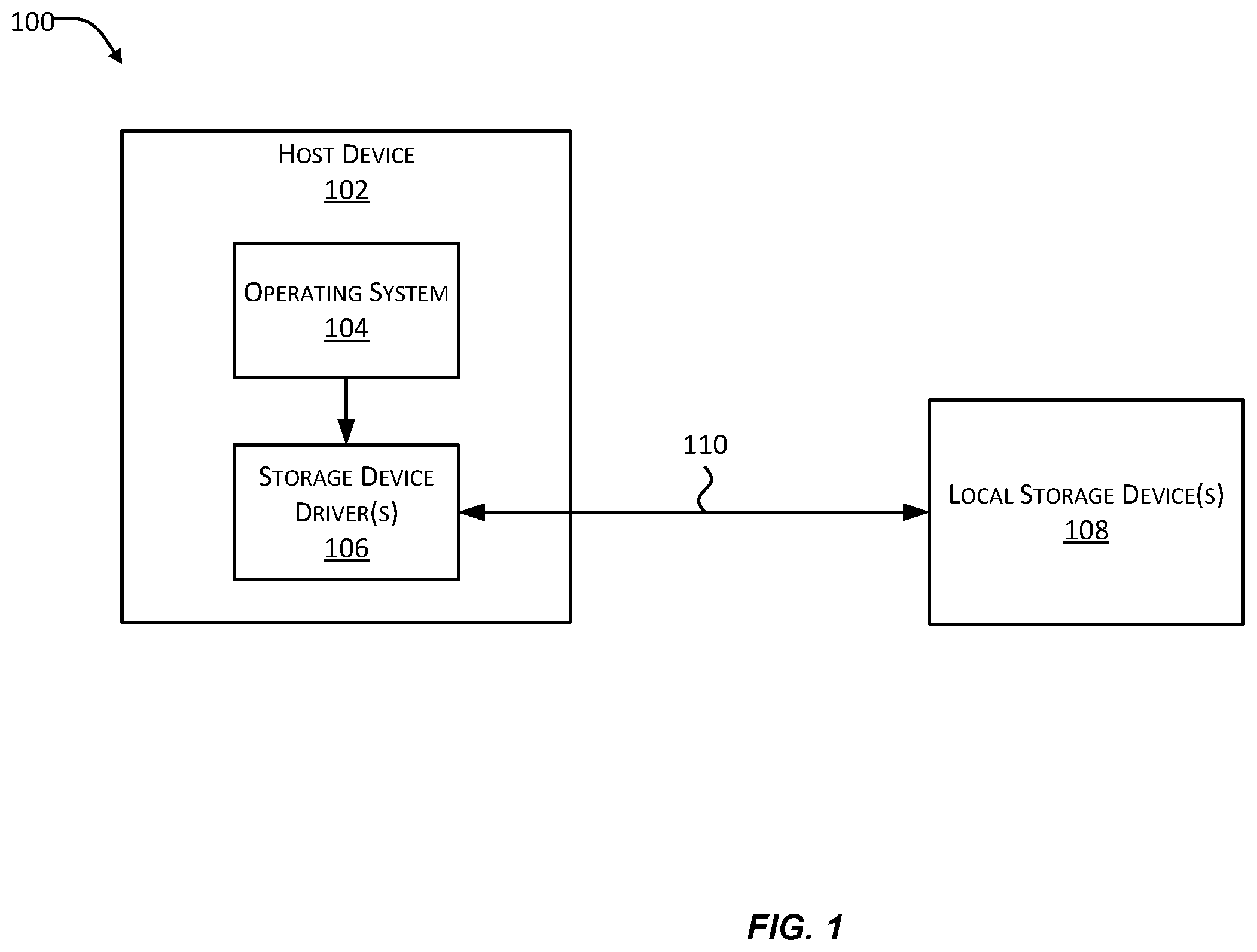 Patent US12367171 Figure 1 – Storage adapter device for communicating with network storage