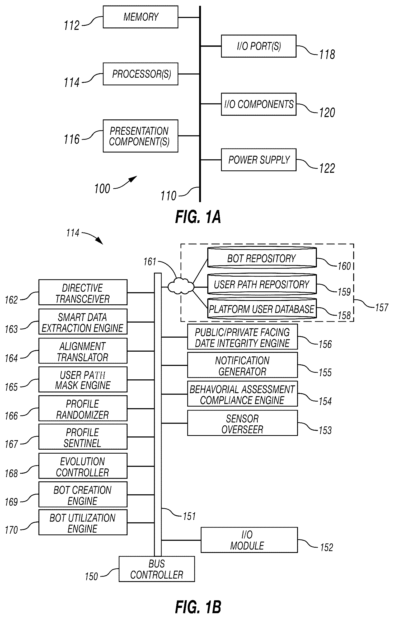 Patent US12367207 — System and method for creating and sharing bots — Figure 1