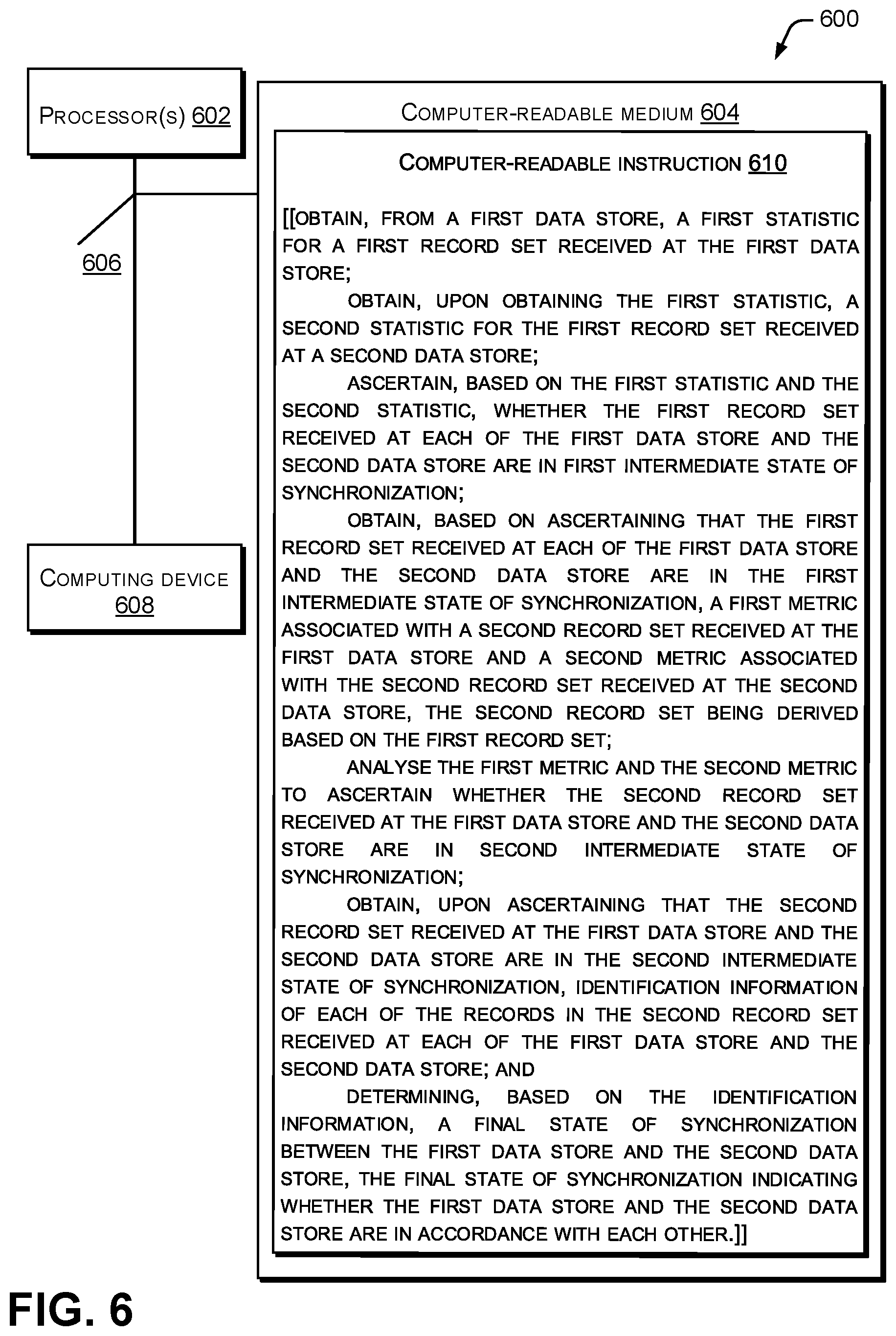 Patent US12367215 Figure 8 – Data synchronization between a plurality of data stores