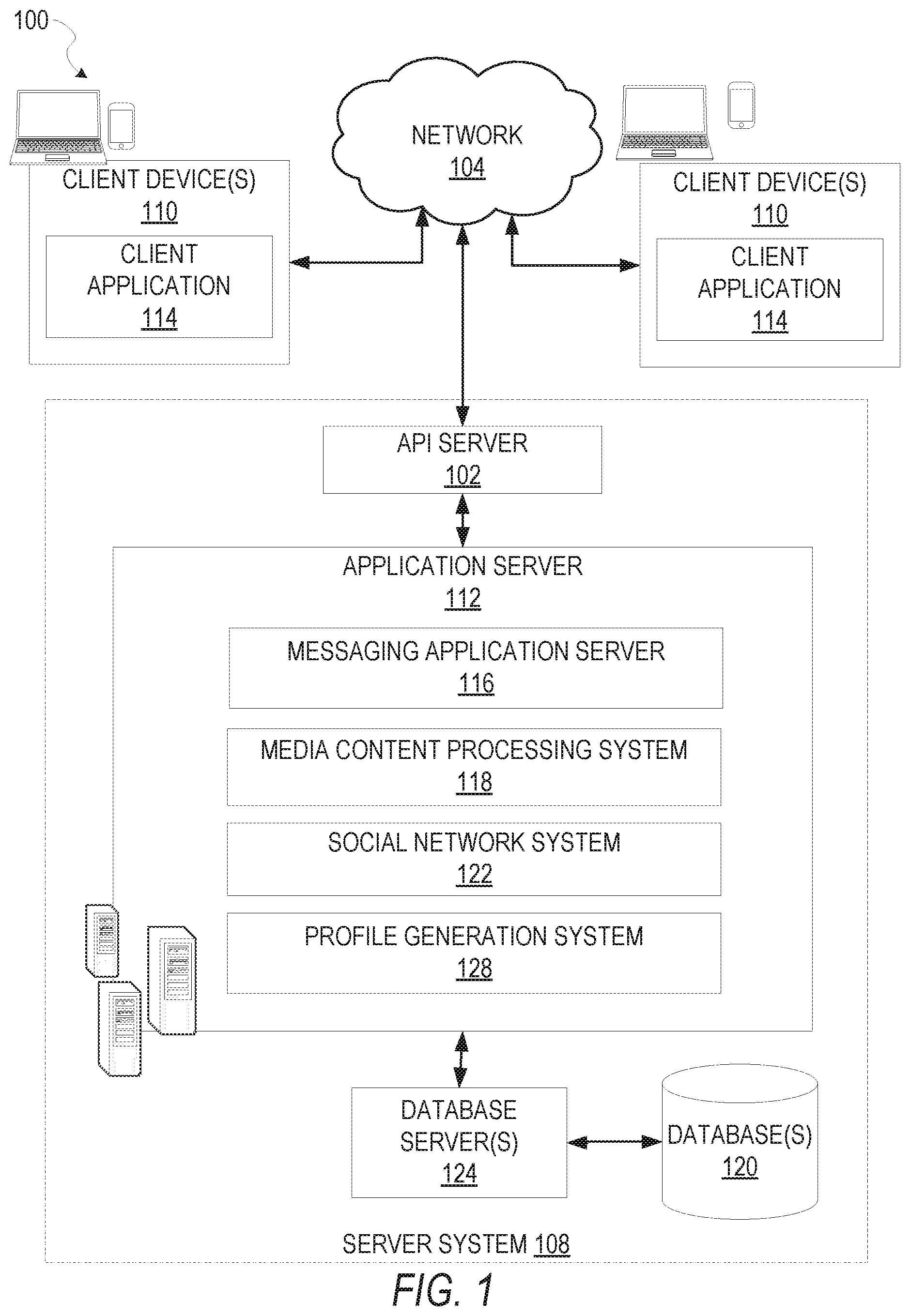 Patent US12367231 Figure 1 – Content sharing platform profile generation