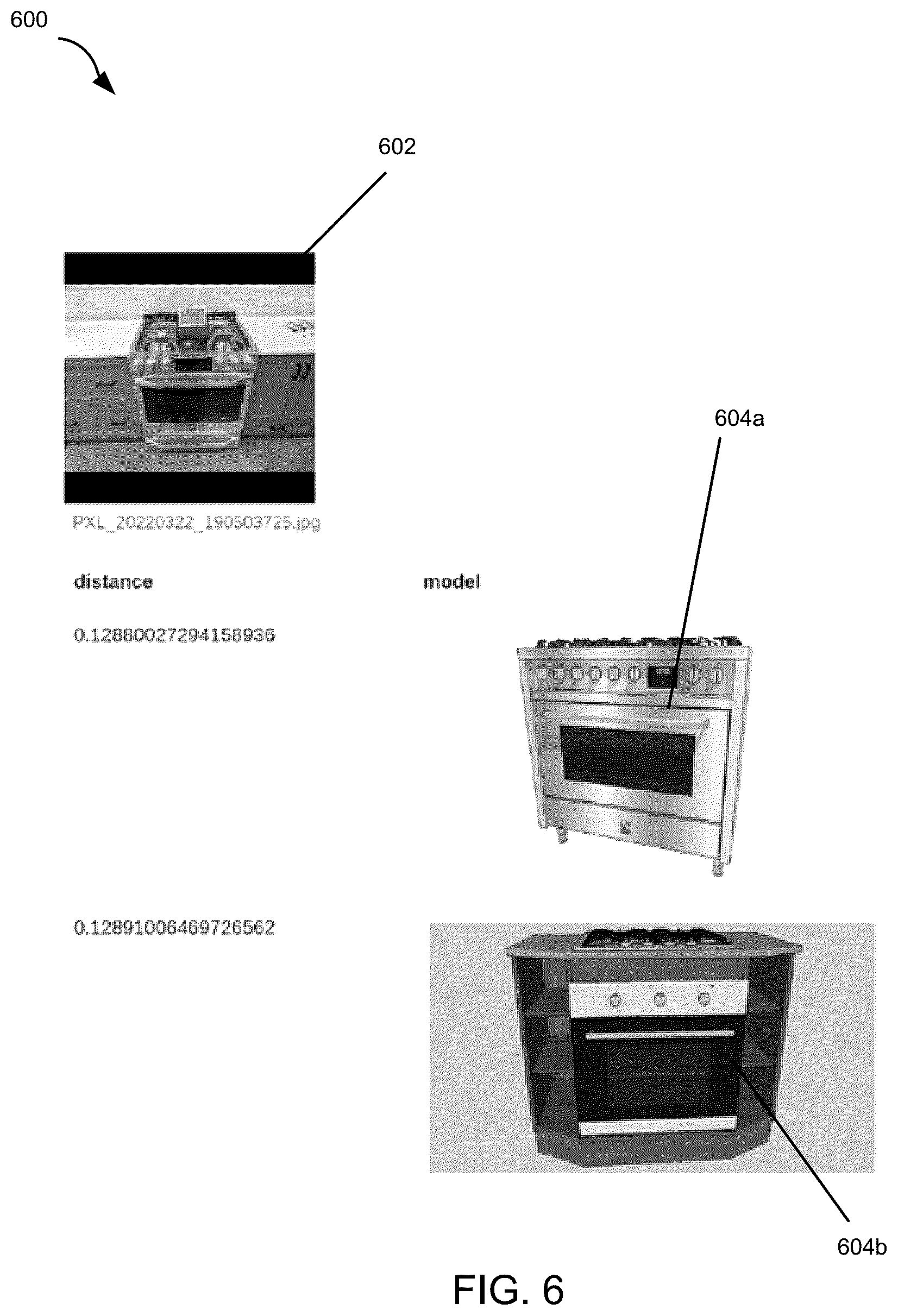 Patent US12367233 Figure 6 – Determining 3D models corresponding to an image