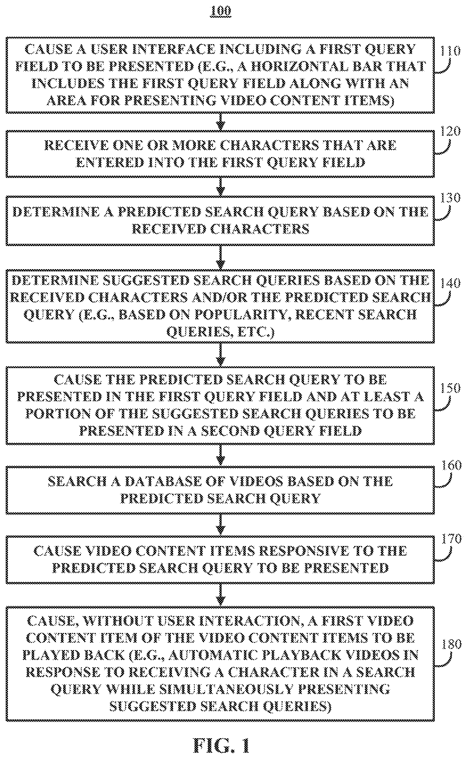 Patent US12367239 Figure 1 – Methods, systems, and media for searching for video content