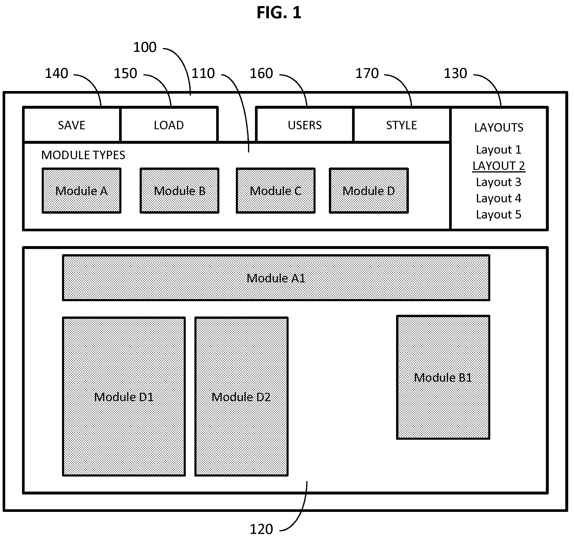 Patent US12367253 Figure 1 – Simplified website creation, configuration, and customization system
