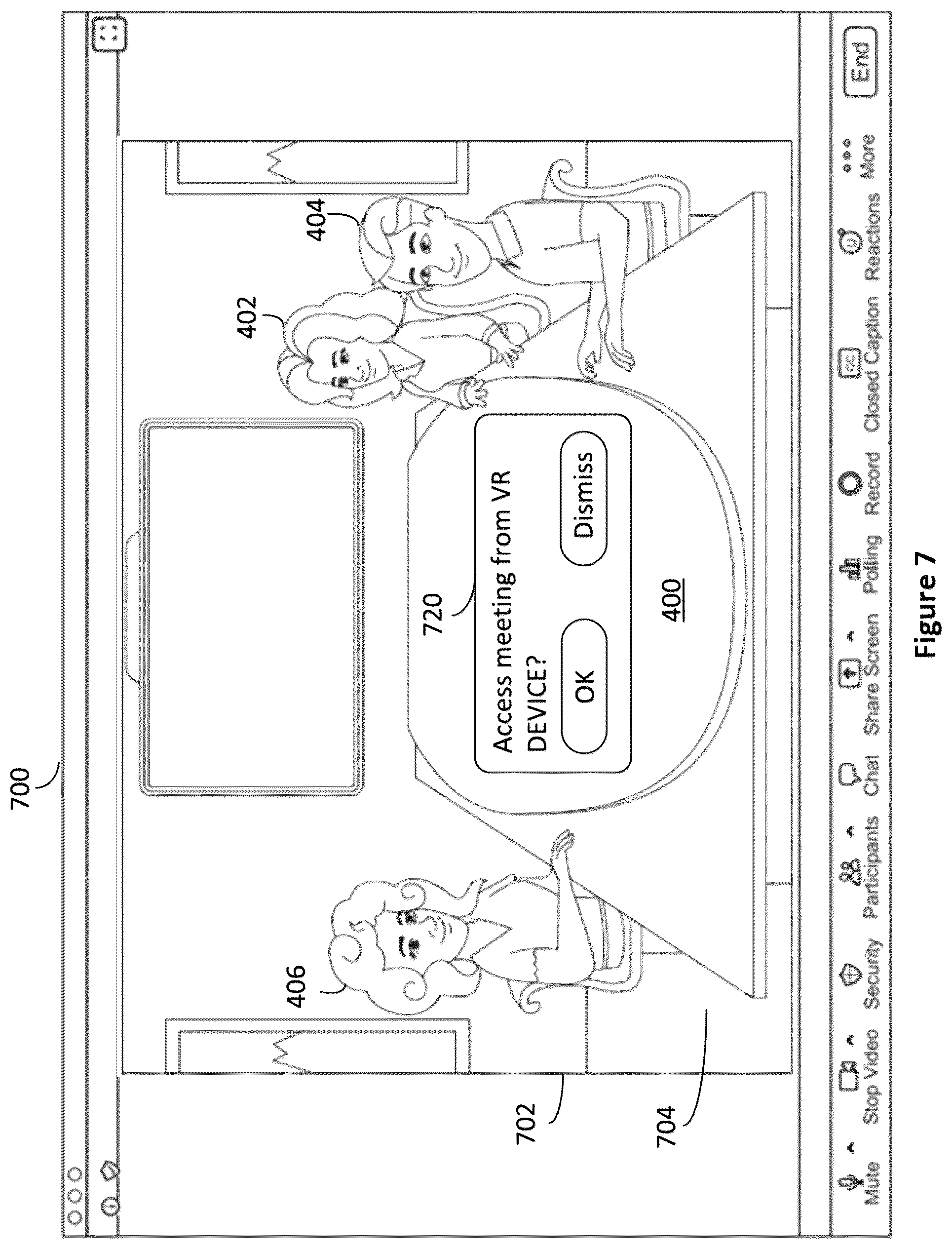 Patent US12367267 Figure 8 – Authentication of video communications in a virtual environment