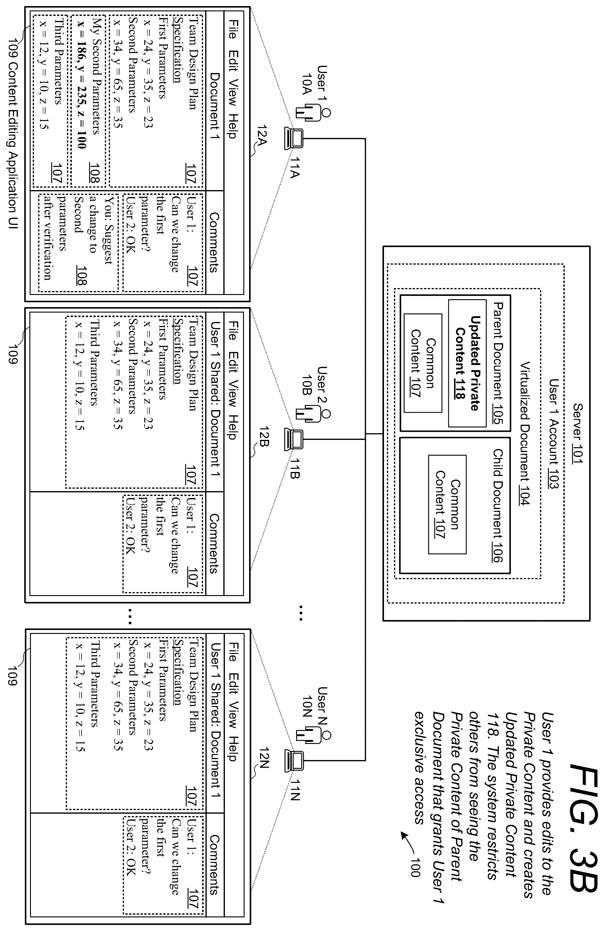Patent US12367303 Figure 8 – Enhanced security features for controlling access to shared content and private content of a shared document